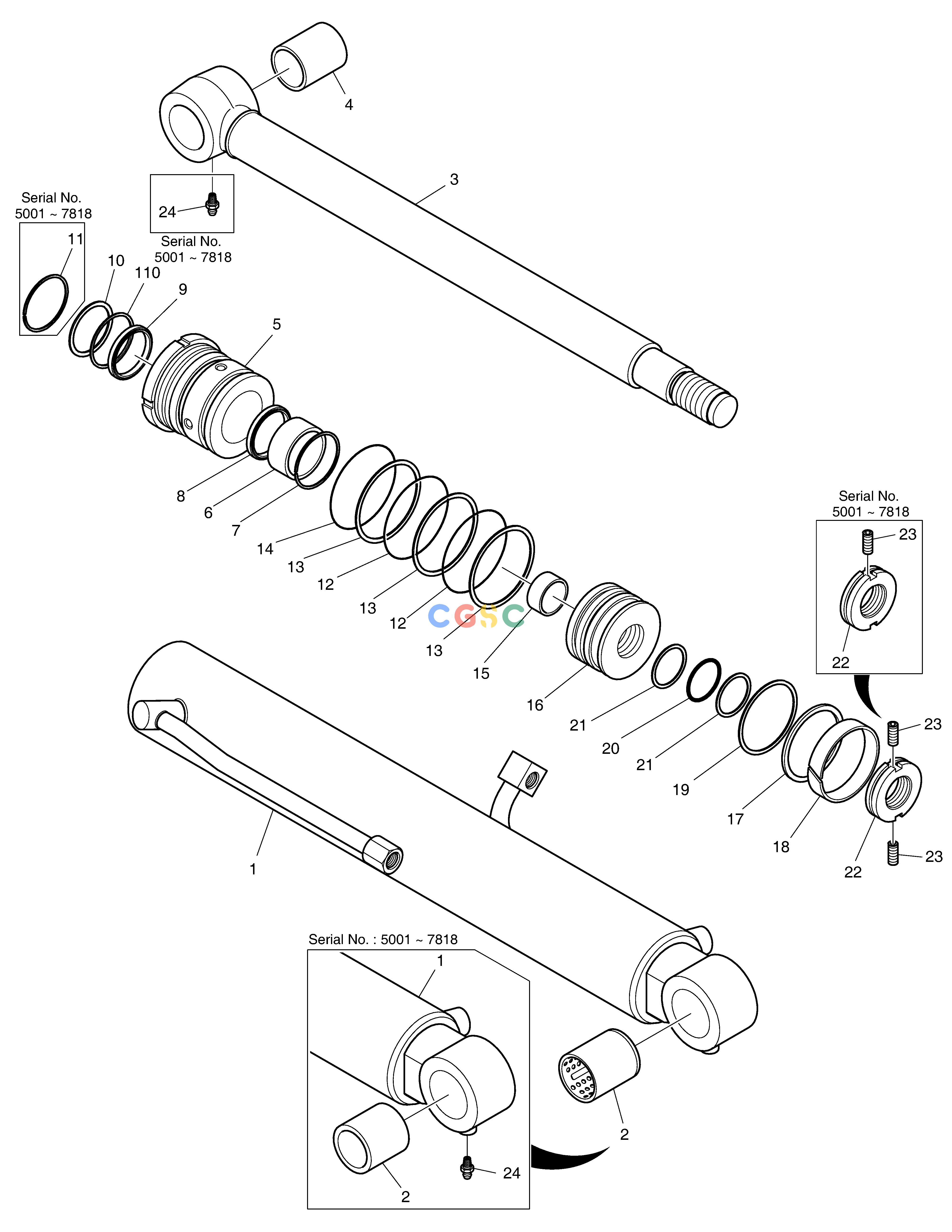 斗山零件查询BOOM CYLINDER DX55W Doosan parts catalog online