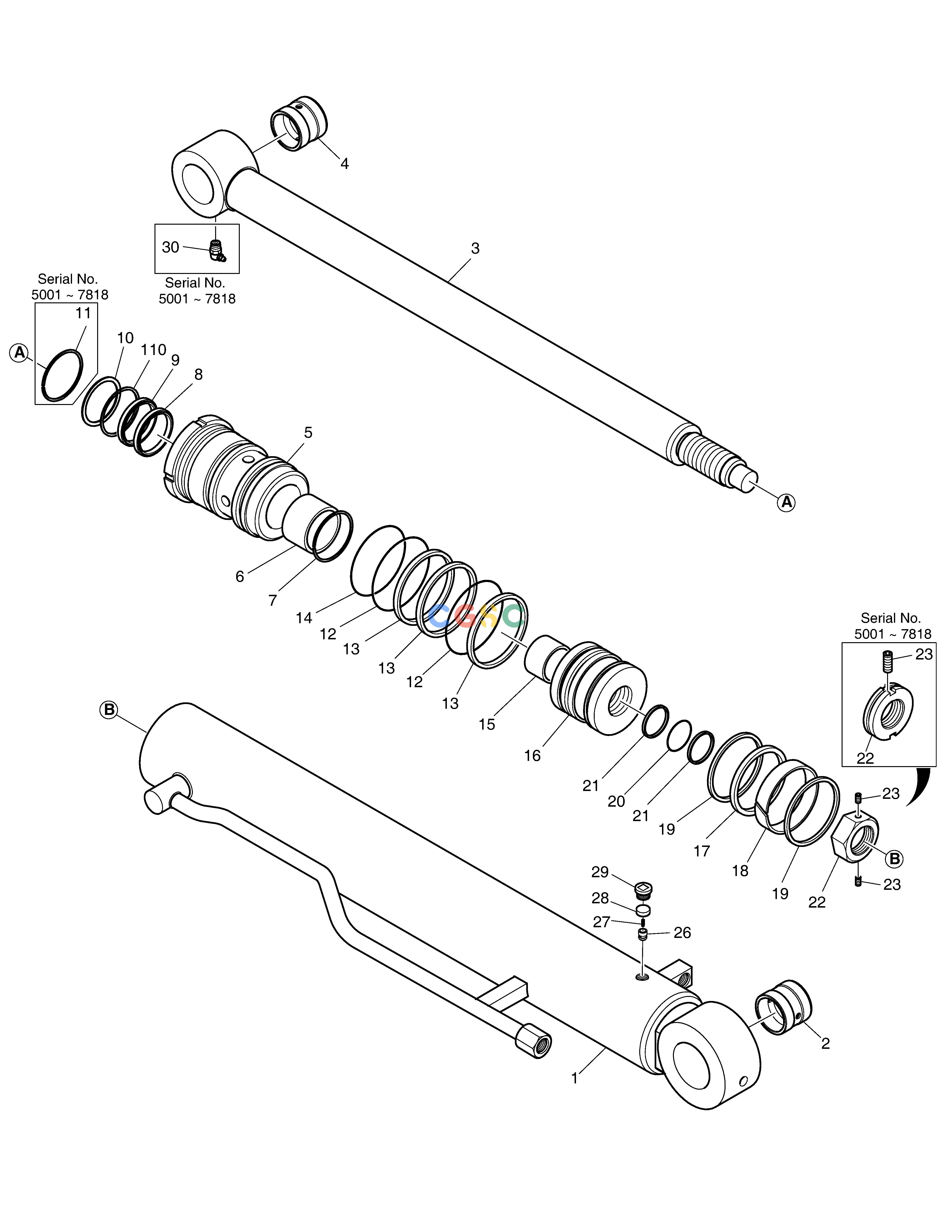斗山零件查询ARM CYLINDER DX55W Doosan parts catalog online