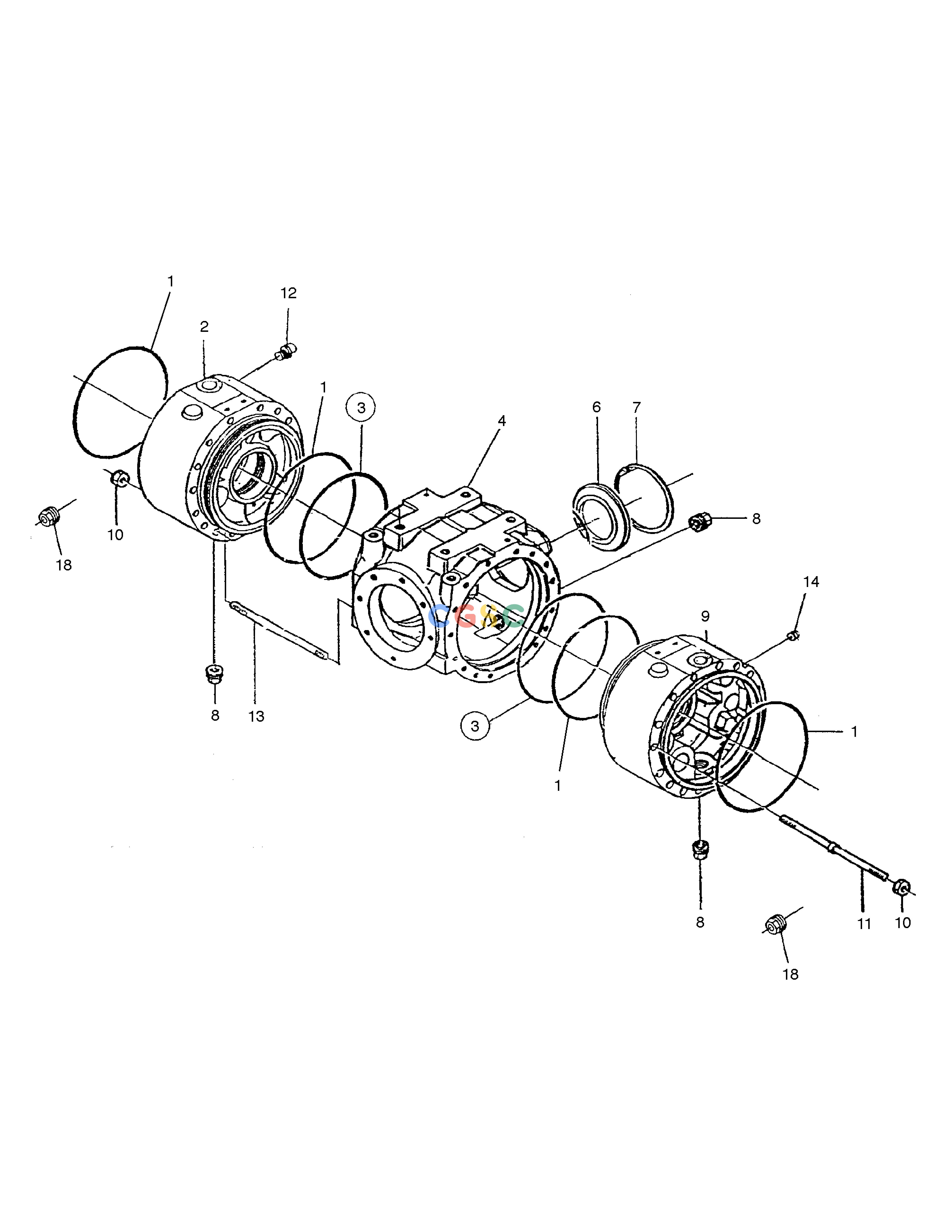 斗山零件查询REAR AXLE(1) DX55W Doosan parts catalog online
