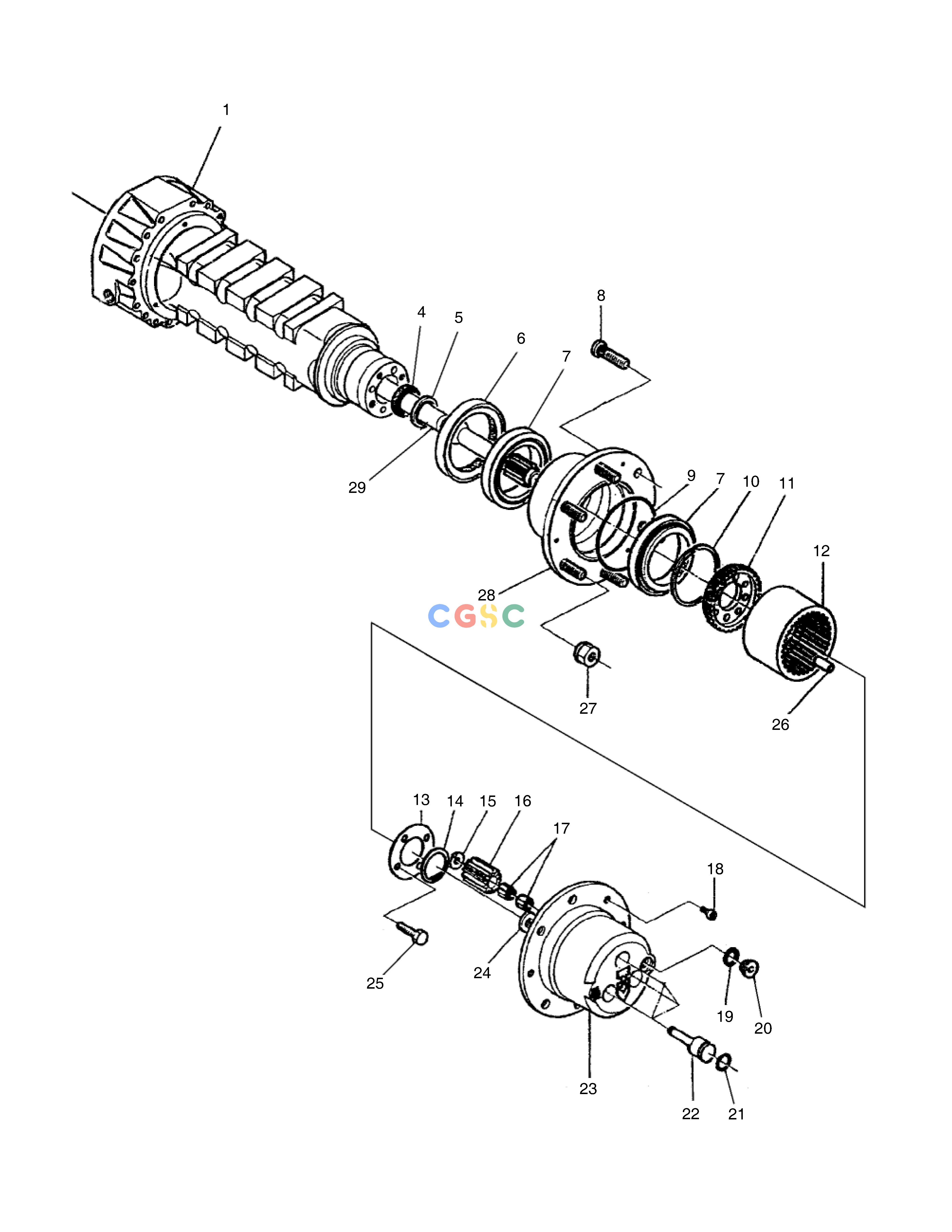 斗山零件查询REAR AXLE(3) DX55W Doosan parts catalog online