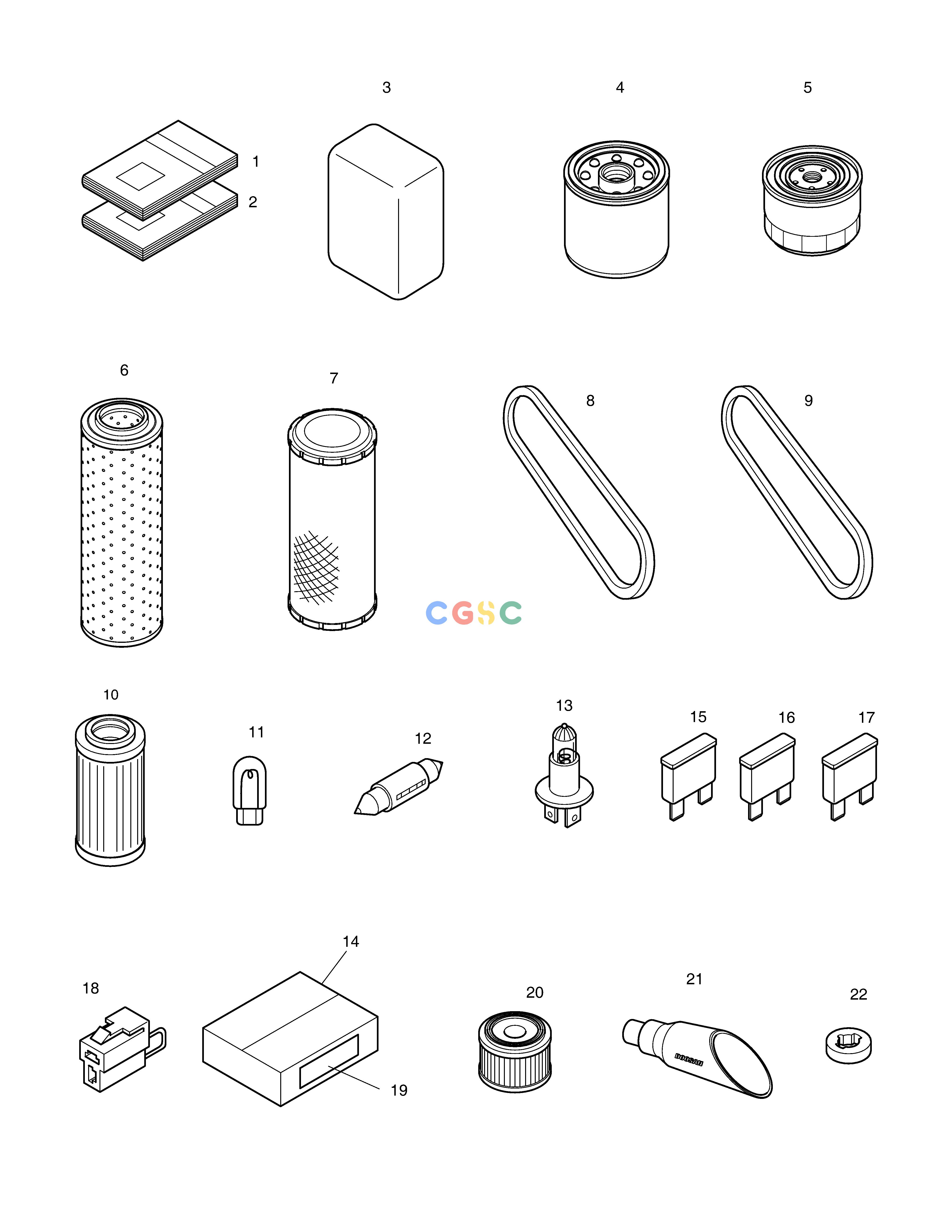 斗山零件查询SPARE PARTS DX55W Doosan parts catalog online