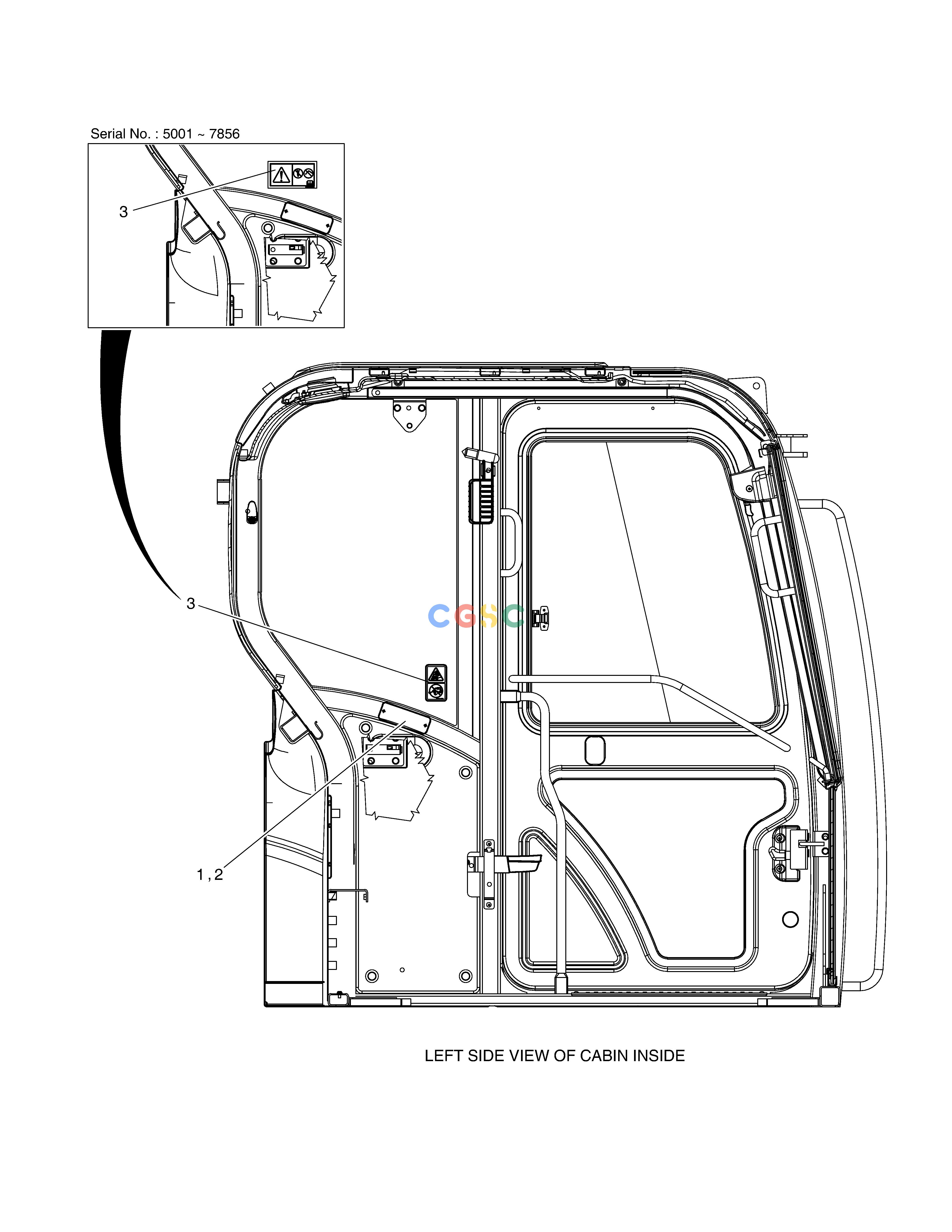 斗山零件查询DECAL - ROPS(EUROPE) DX55W Doosan parts catalog online