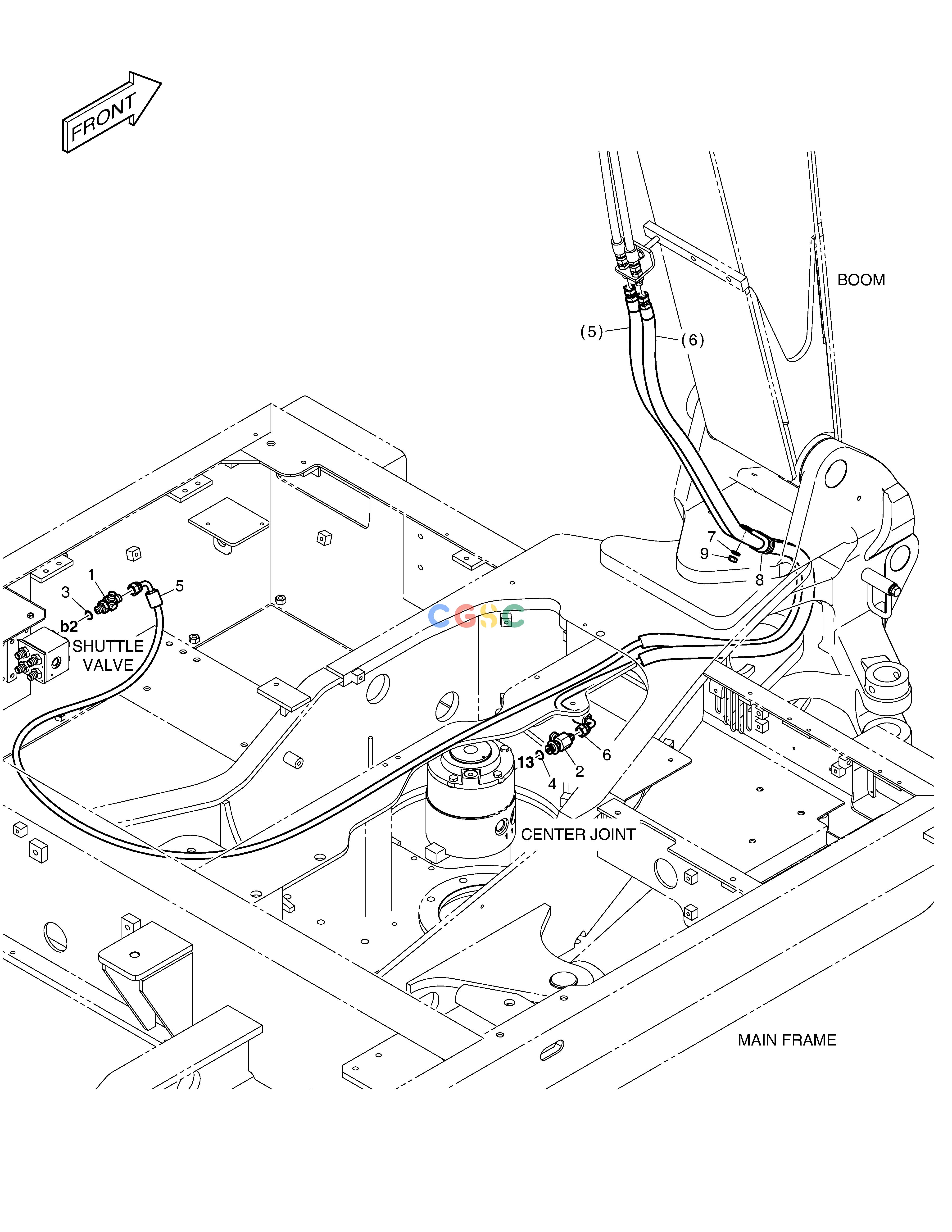 斗山零件查询PILOT PIPING - ARM LOCK VALVE(FIXED BOOM) DX55W Doosan parts catalog online