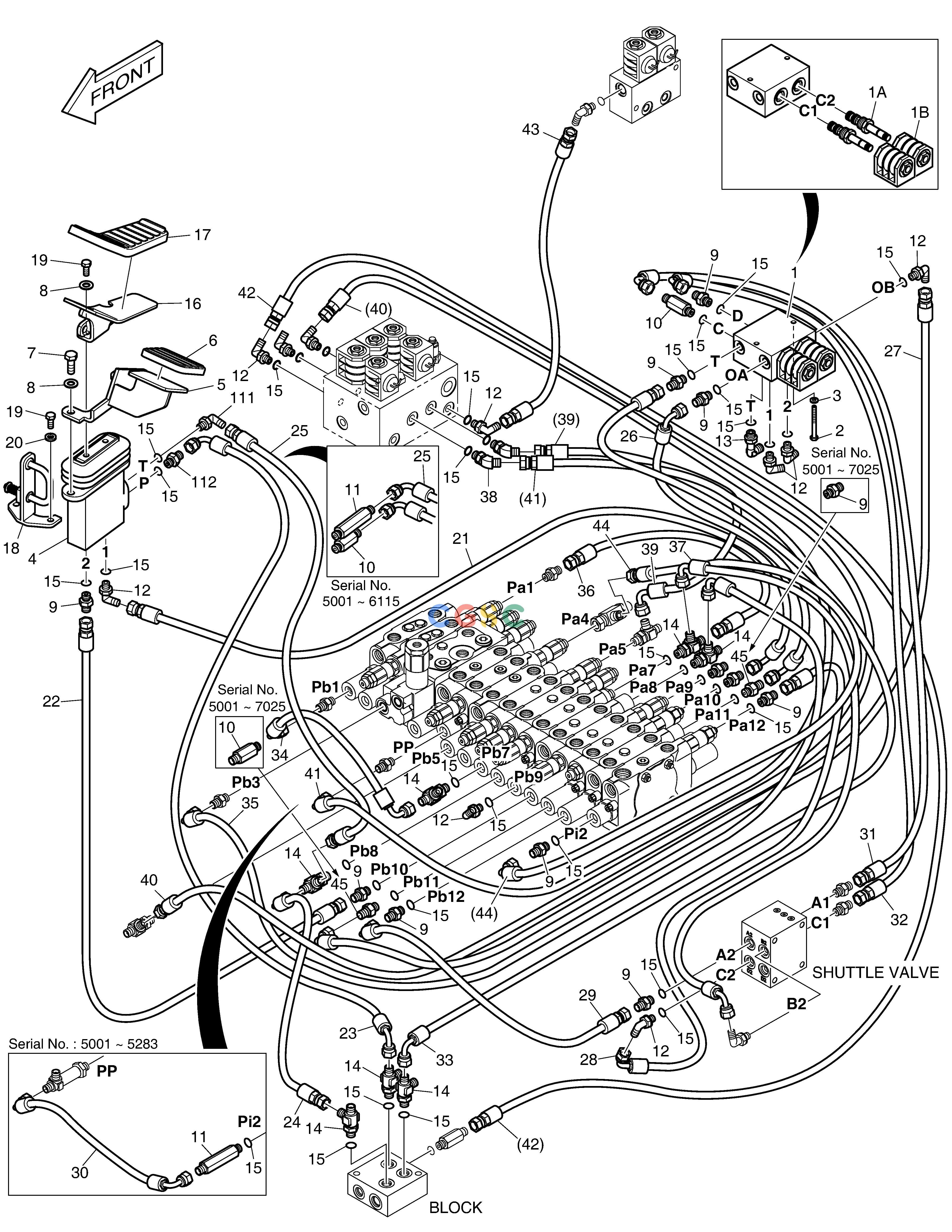 斗山零件查询PILOT PIPING - TILTING DX55W Doosan parts catalog online