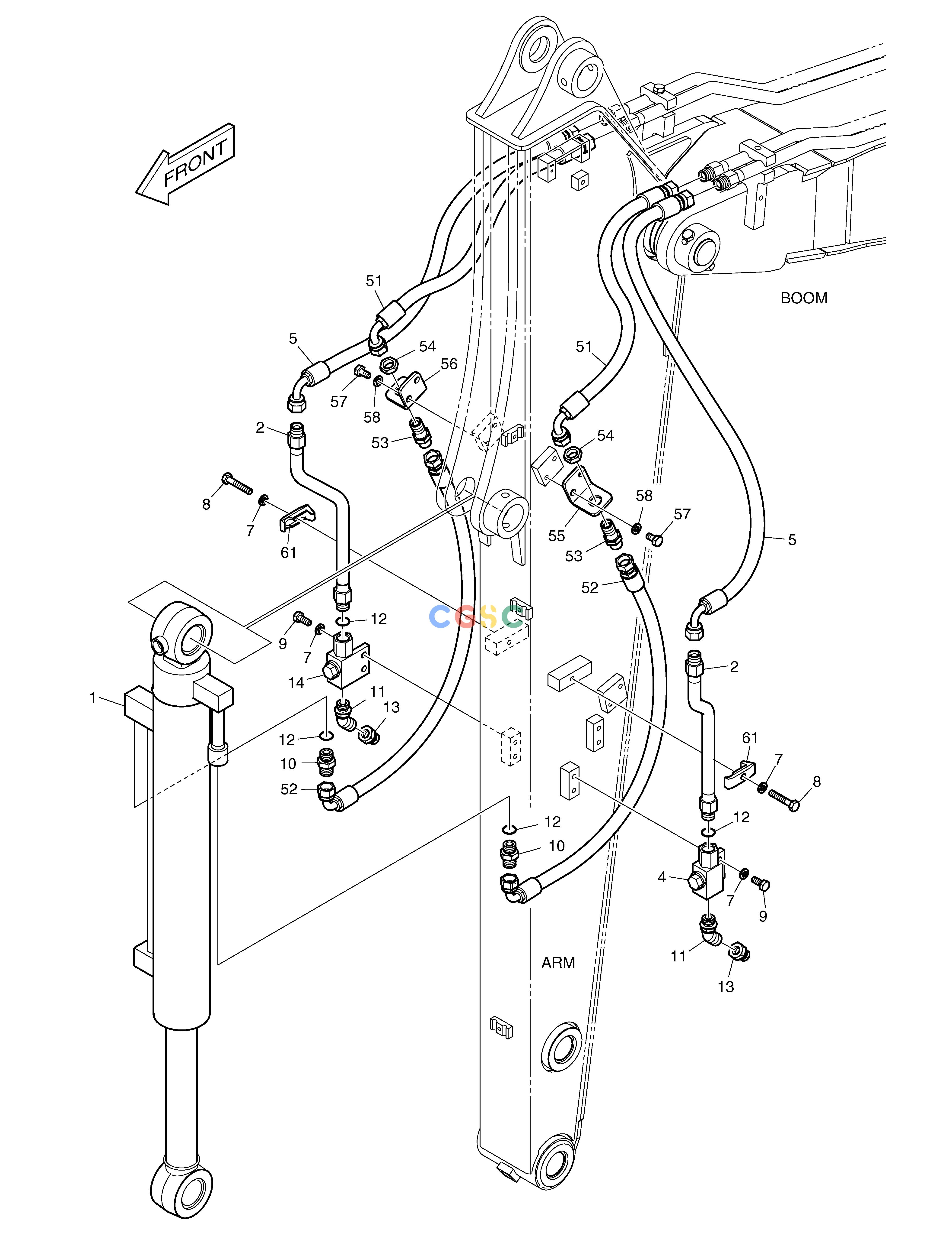 斗山零件查询ARM PIPING - ARM 1.9m DX55W Doosan parts catalog online