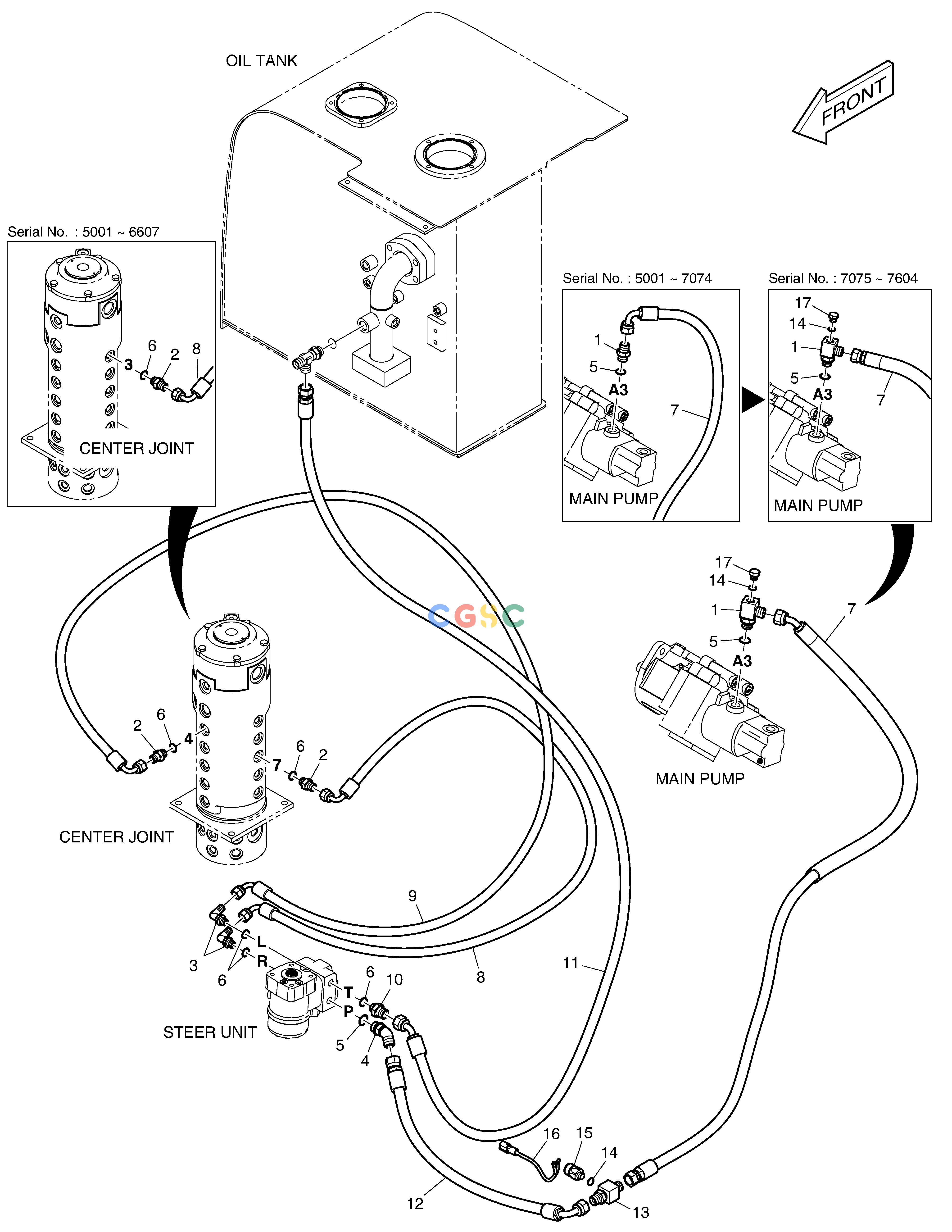 斗山零件查询STEERING PIPING - EMR DX55W Doosan parts catalog online