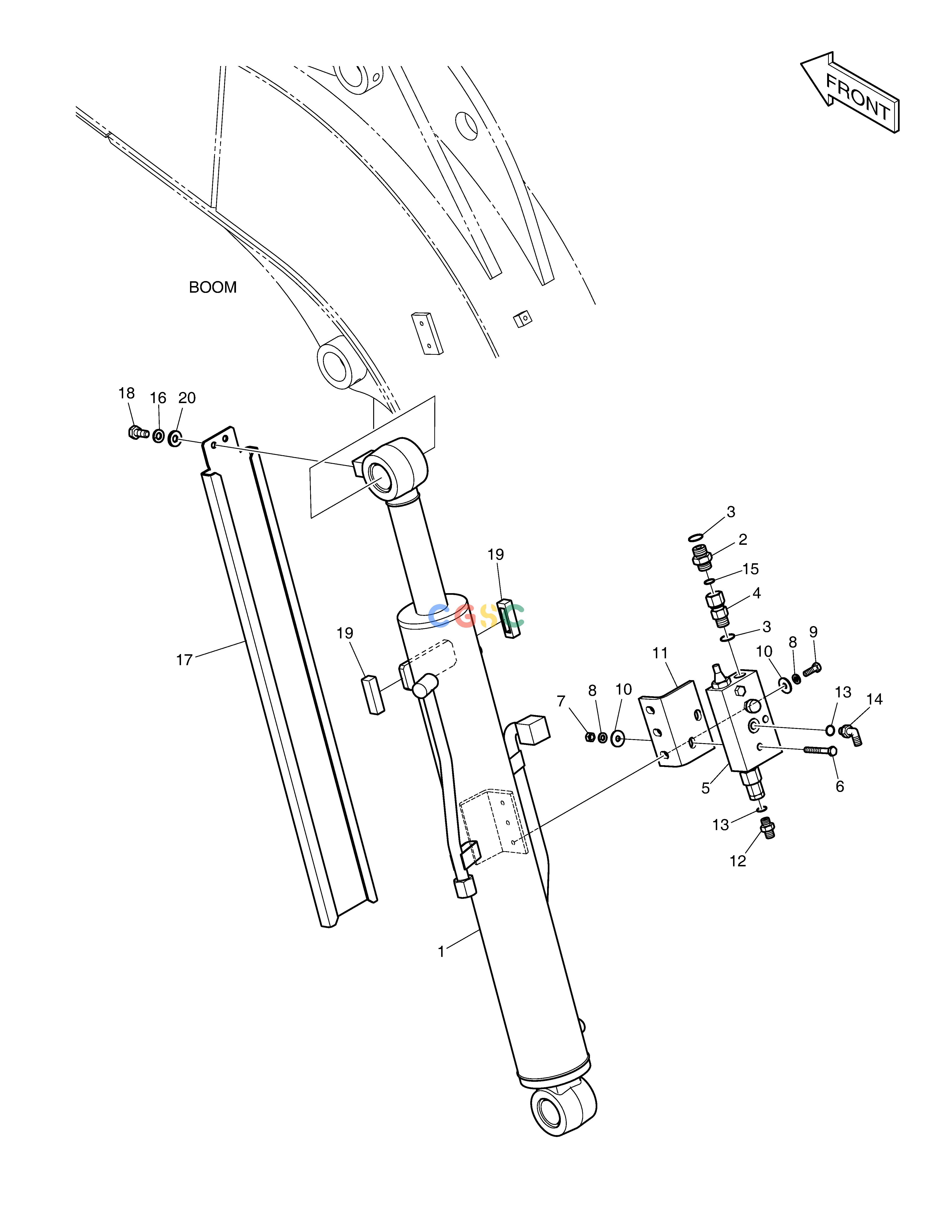 斗山零件查询BOOM PIPING - WITH COVER(LOCK V/V) DX55W Doosan parts catalog online