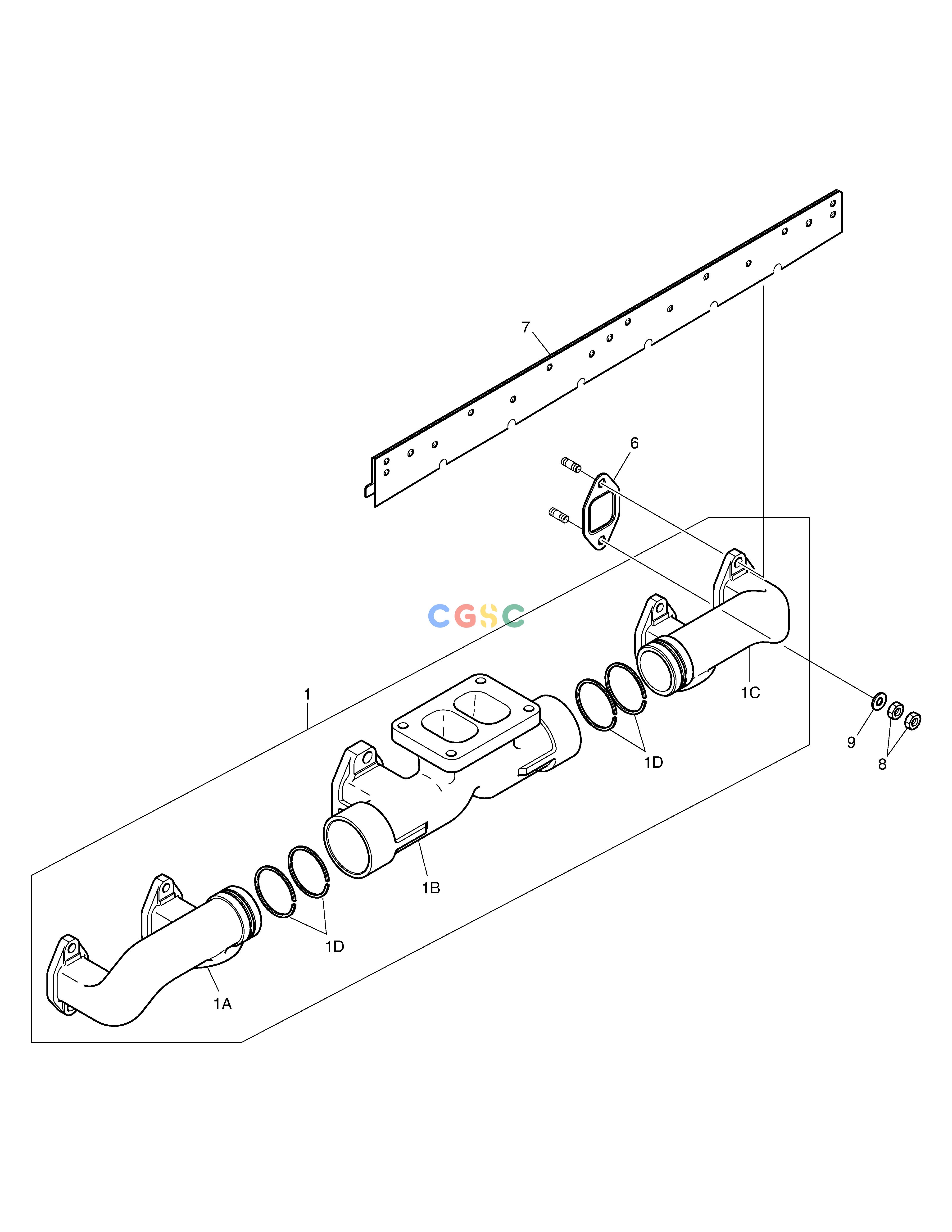 斗山零件查询EXHAUST MANIFOLD SOLAR 340LC-7 Doosan parts catalog online