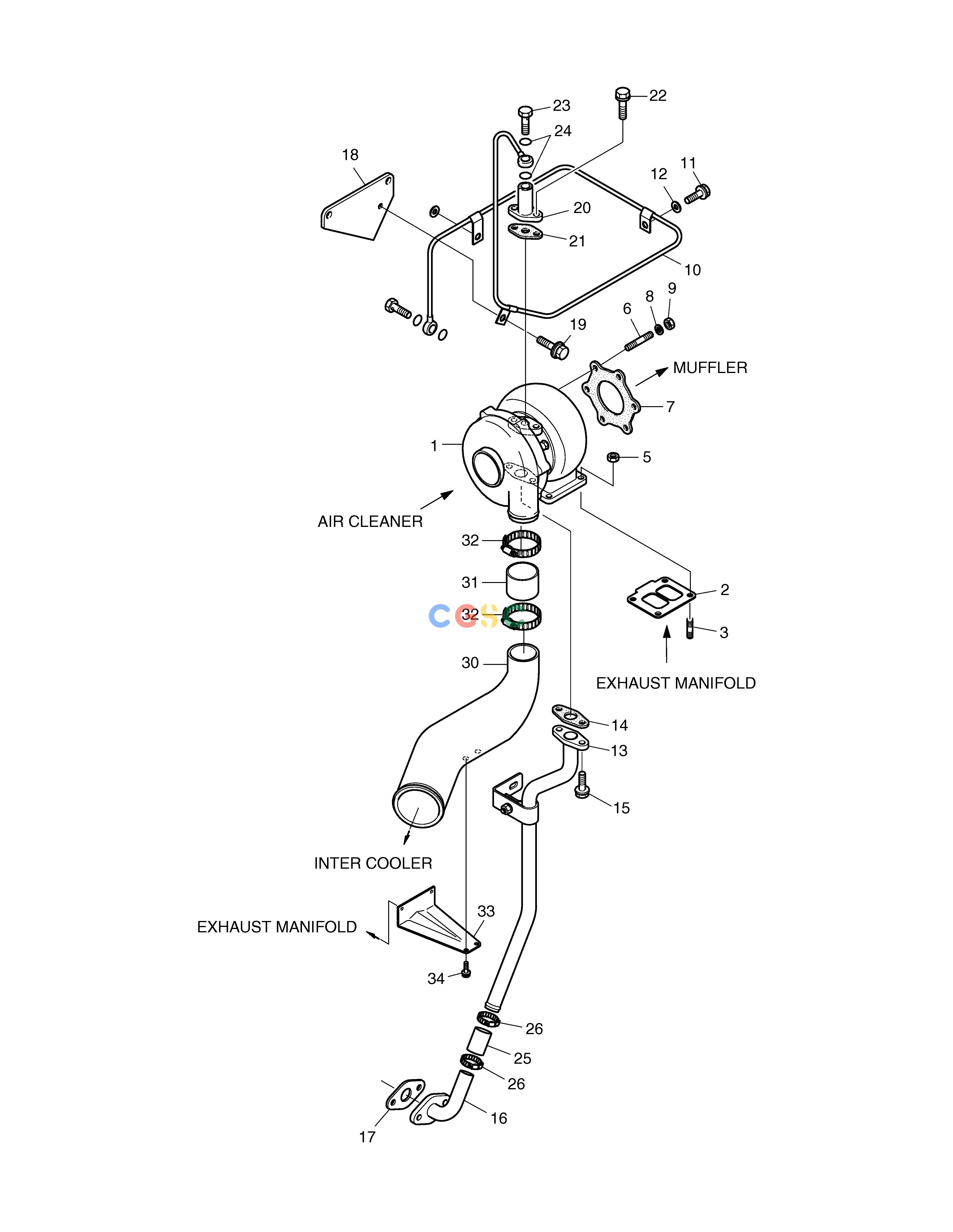 斗山零件查询TURBO CHARGER SOLAR 340LC-7 Doosan parts catalog online