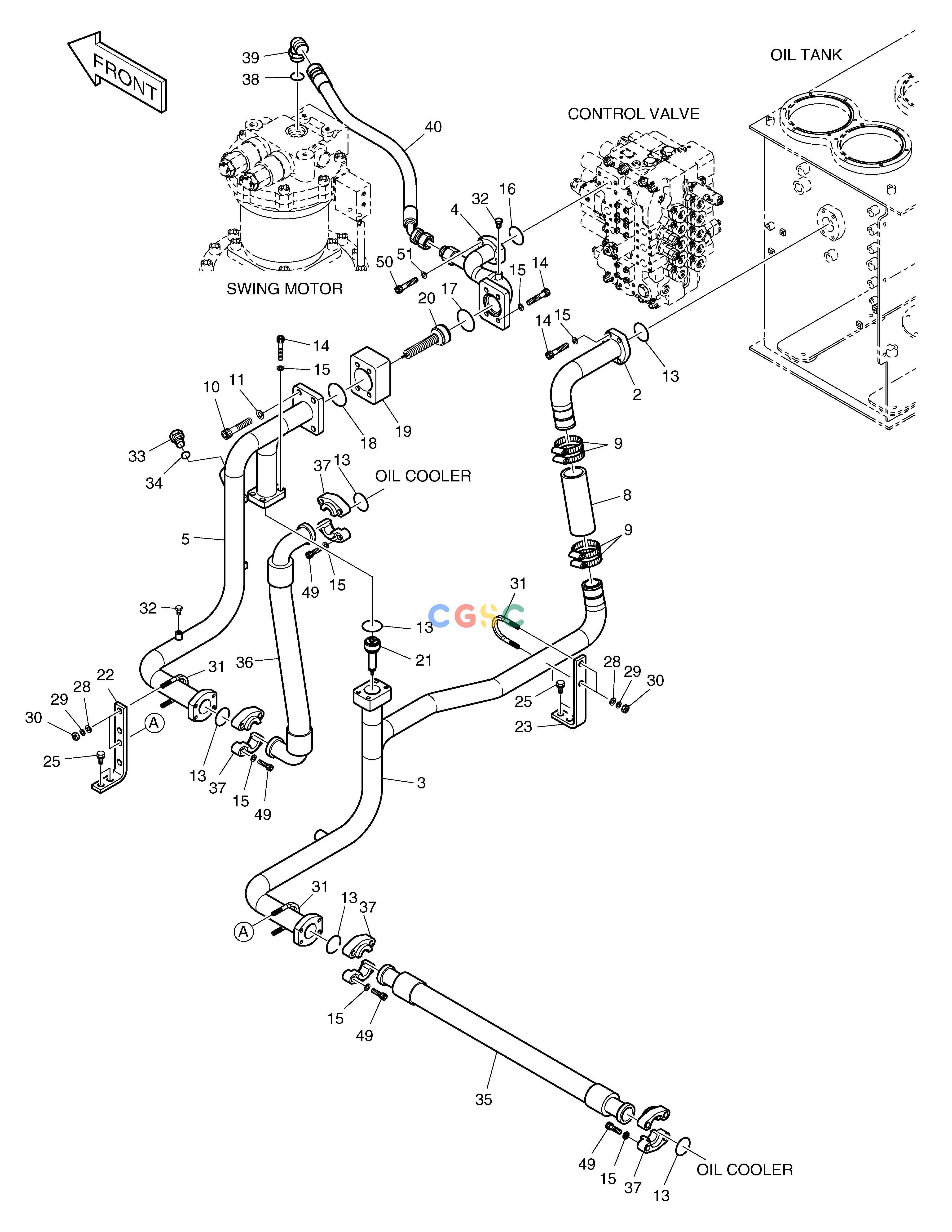 斗山零件查询OIL COOLER PIPING(2) SOLAR 340LC-7 Doosan parts catalog online