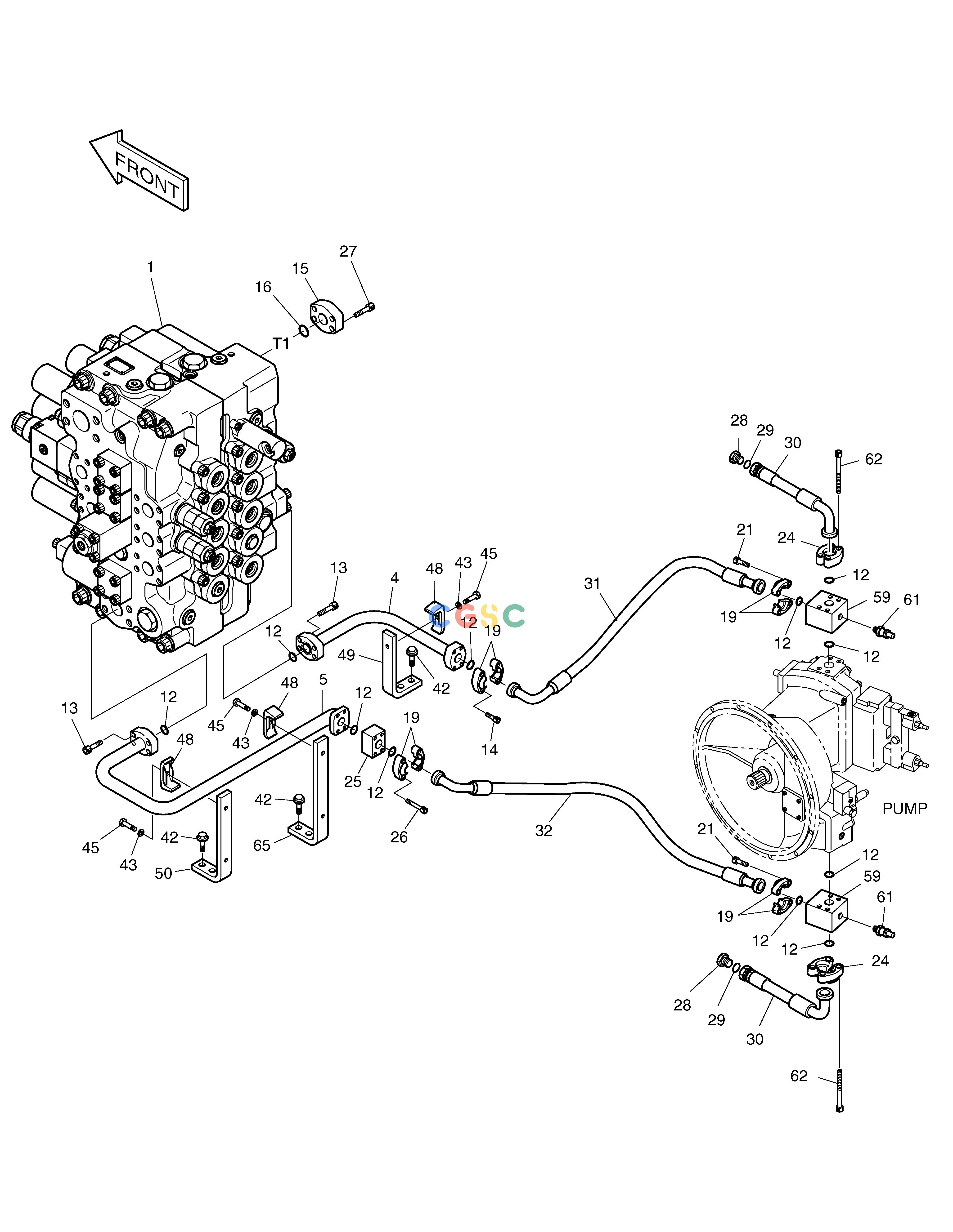 斗山零件查询MAIN PIPING(1)-PUMP SOLAR 340LC-7 Doosan parts catalog online
