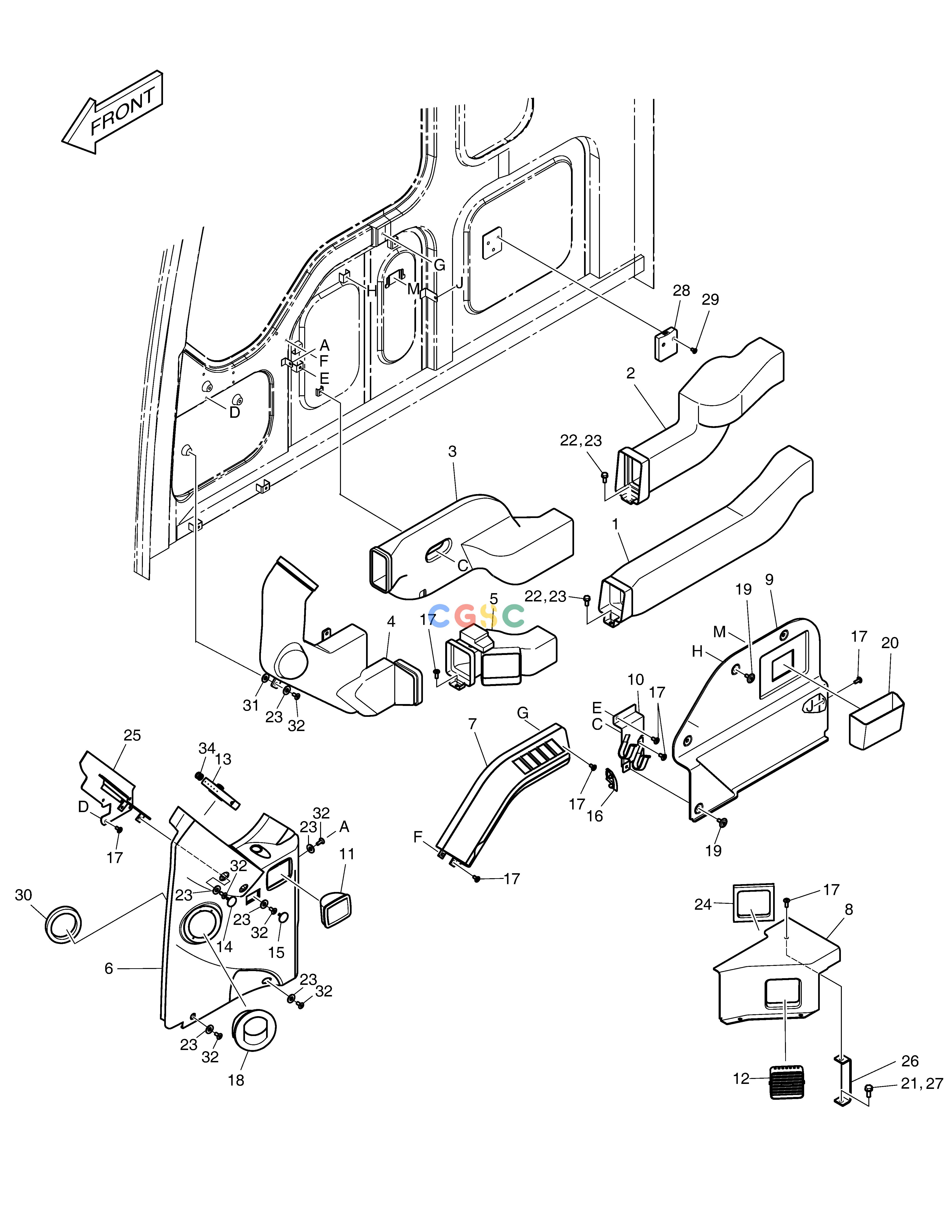 斗山零件查询DUCT COVER SOLAR 340LC-7 Doosan parts catalog online
