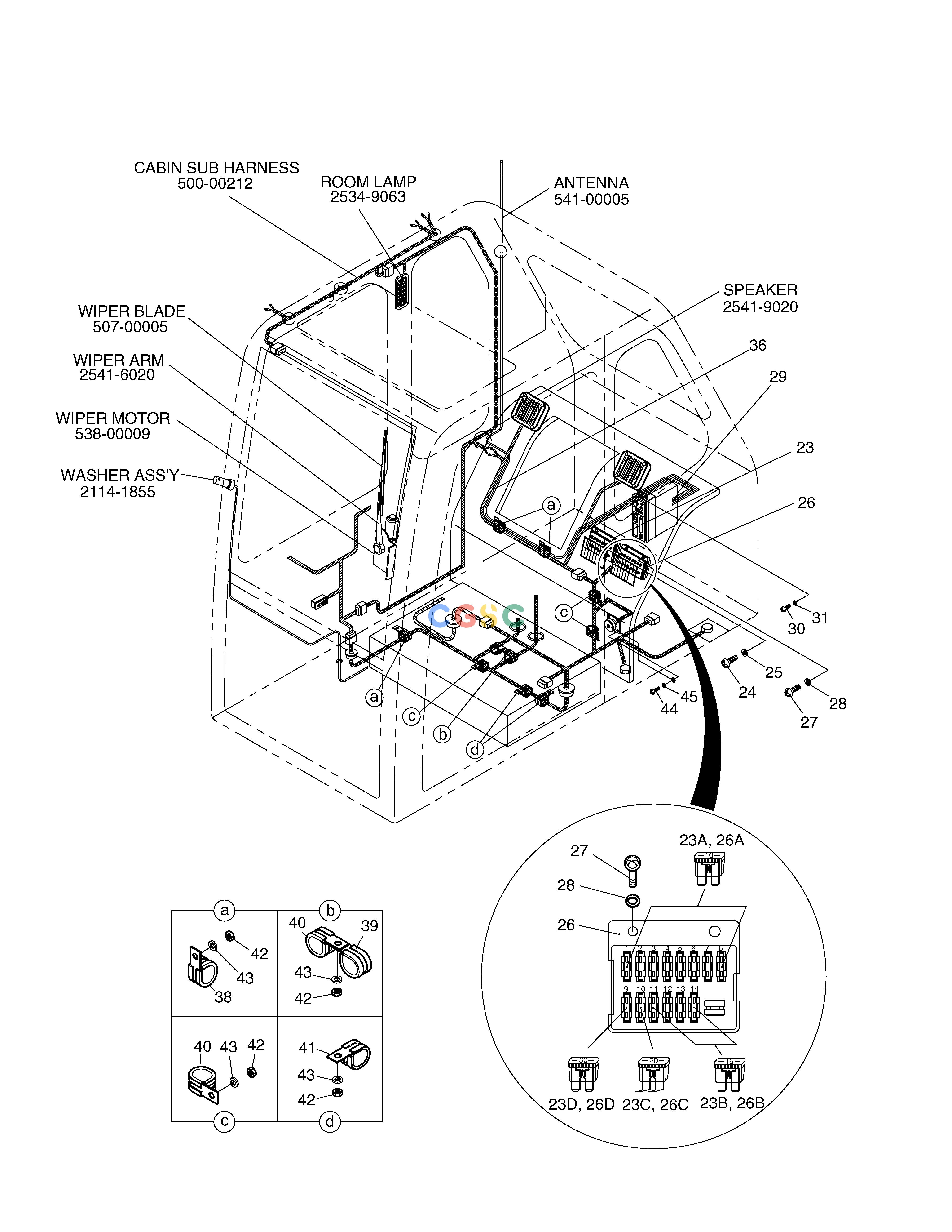 斗山零件查询ELECTRIC PARTS(4)-CABIN SOLAR 340LC-7 Doosan parts catalog online