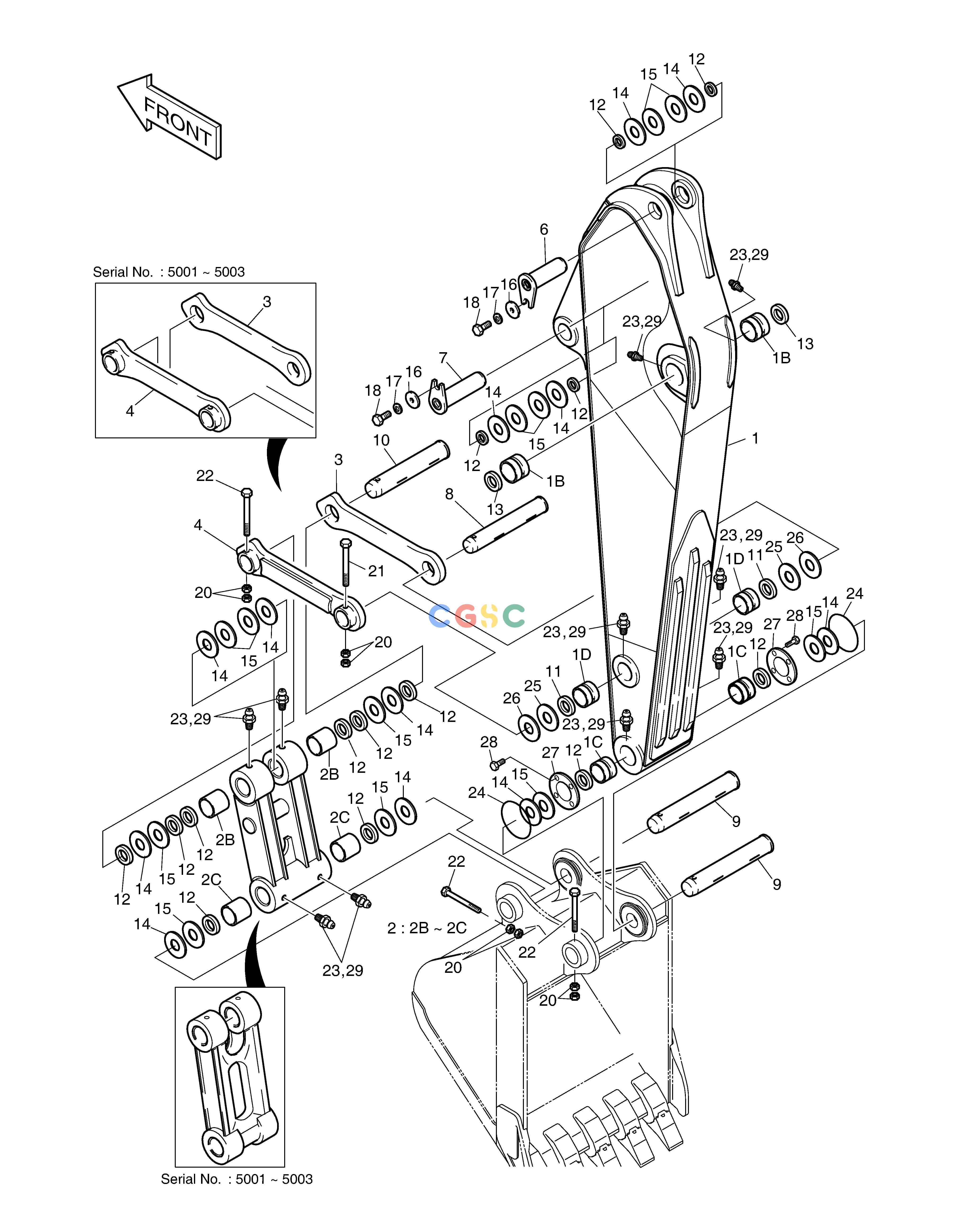 斗山零件查询ARM-2.6m SOLAR 340LC-7 Doosan parts catalog online