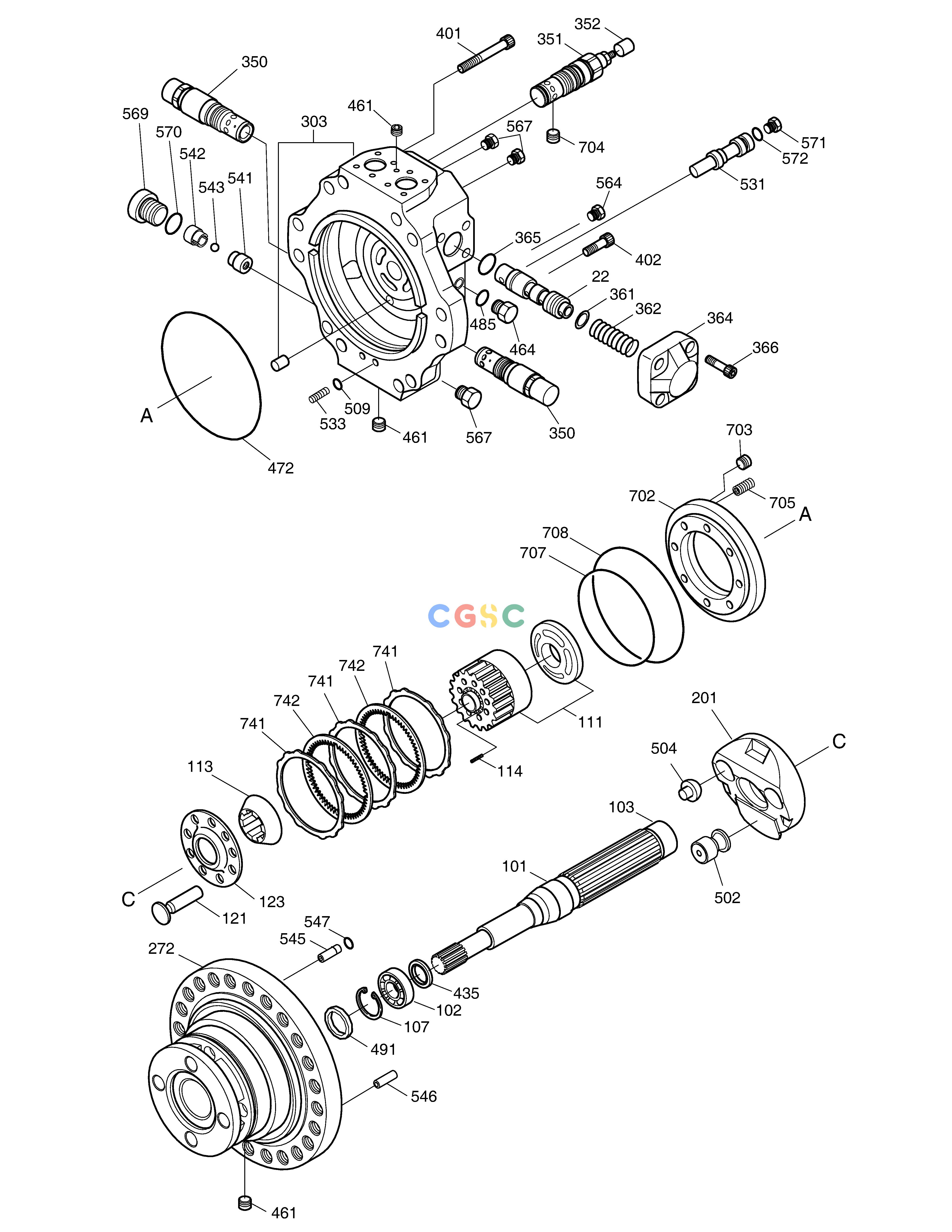 斗山零件查询TRAVEL MOTOR SOLAR 340LC-7 Doosan parts catalog online