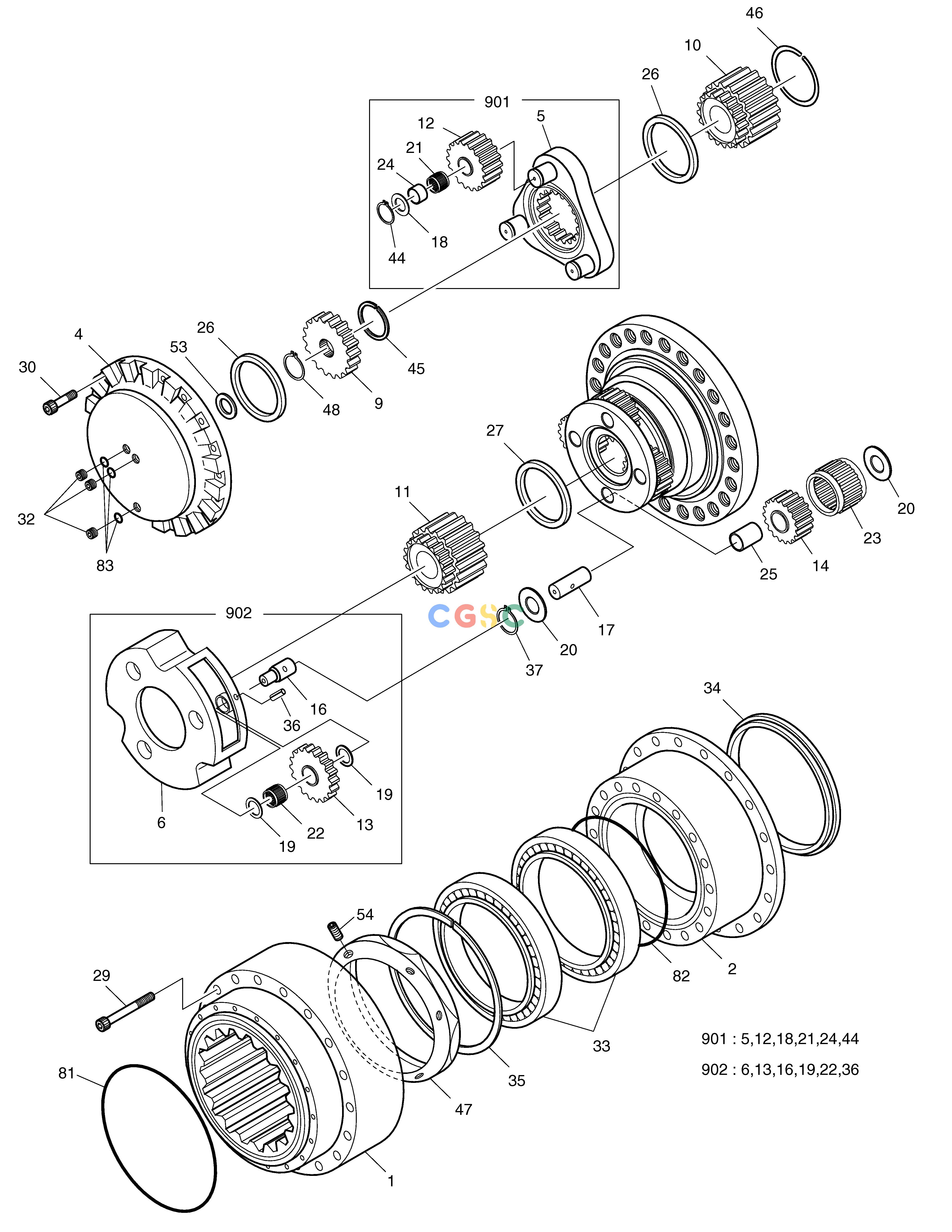 斗山零件查询TRAVEL REDUCTION GEAR SOLAR 340LC-7 Doosan parts catalog online
