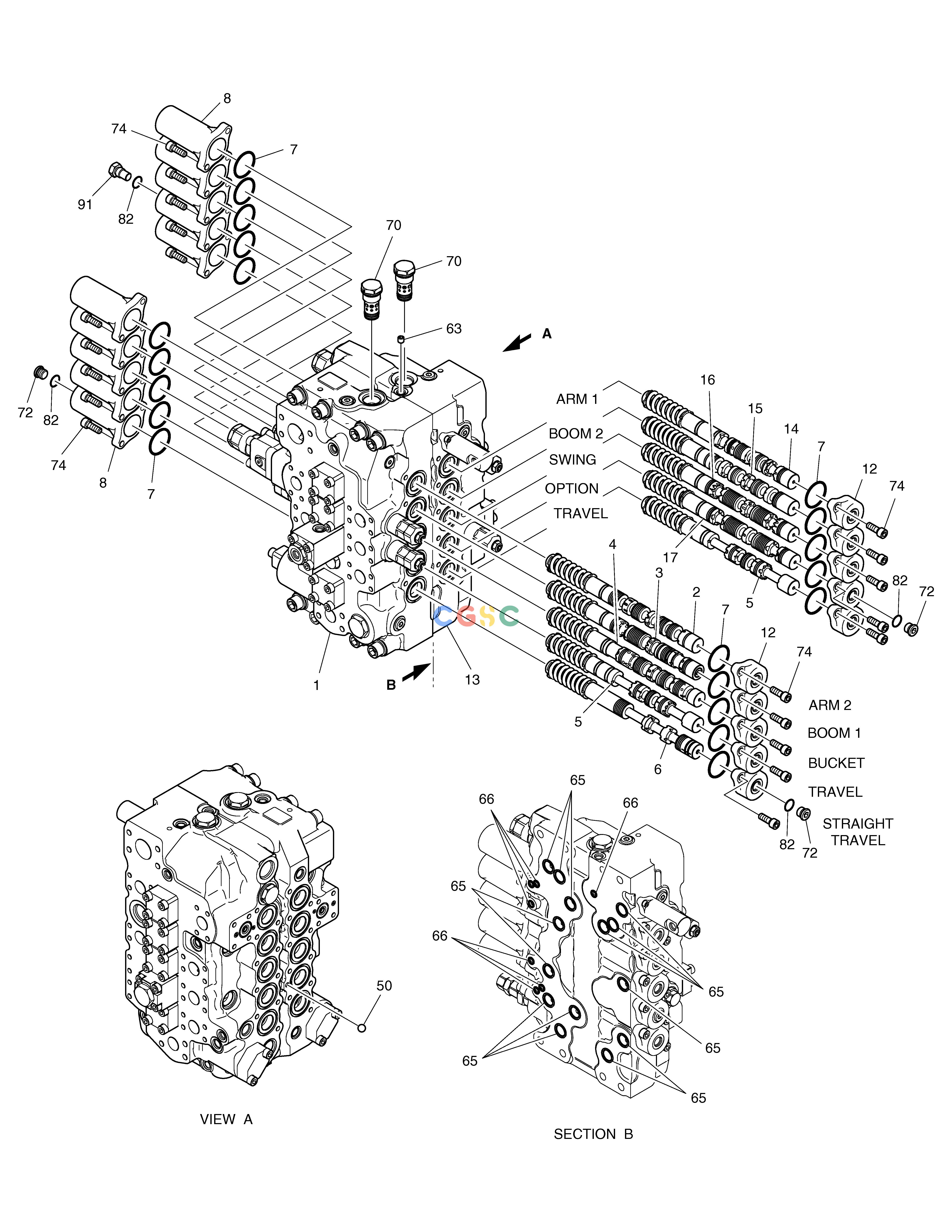 斗山零件查询CONTROL VALVE(2) SOLAR 340LC-7 Doosan parts catalog online