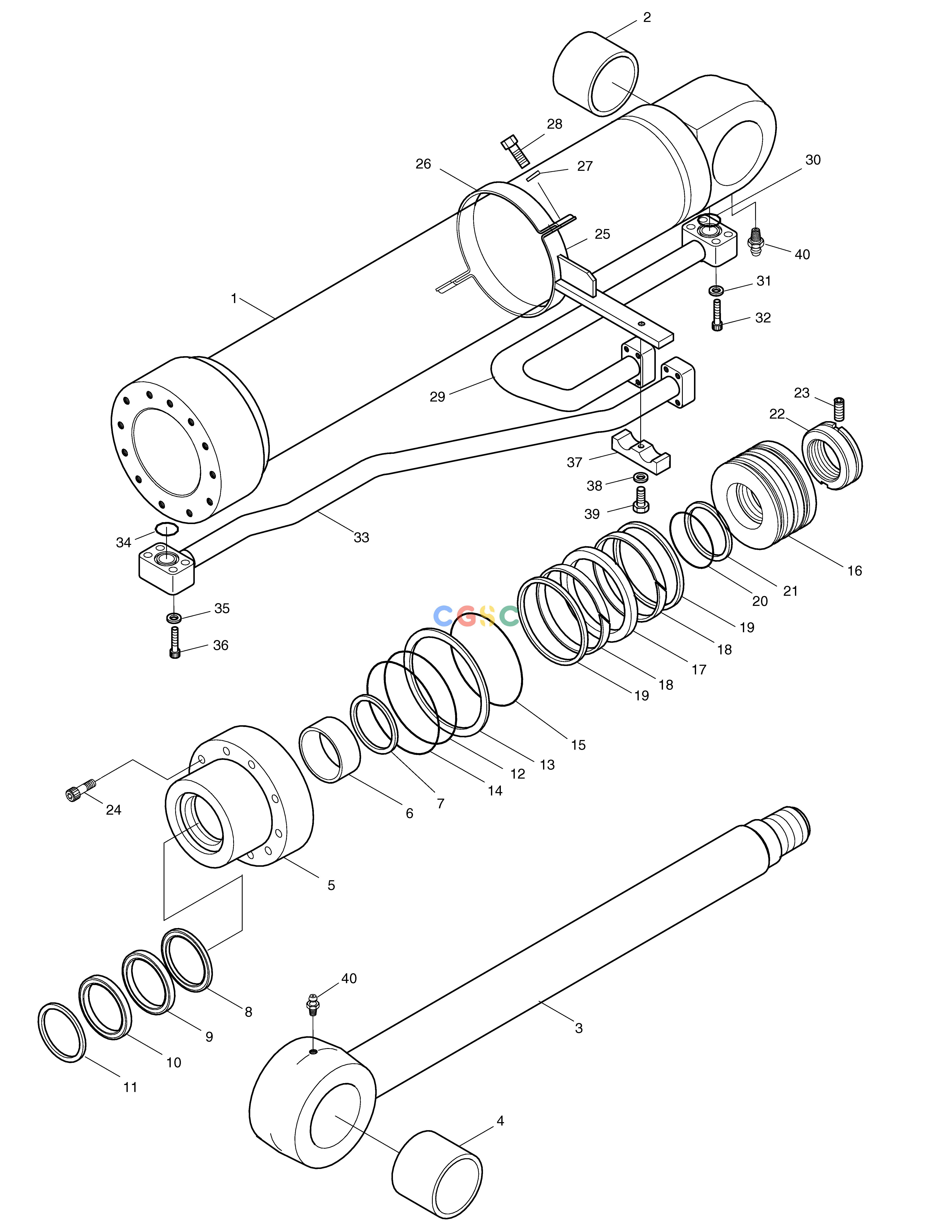 斗山零件查询BOOM CYLINDER-R.H SOLAR 340LC-7 Doosan parts catalog online