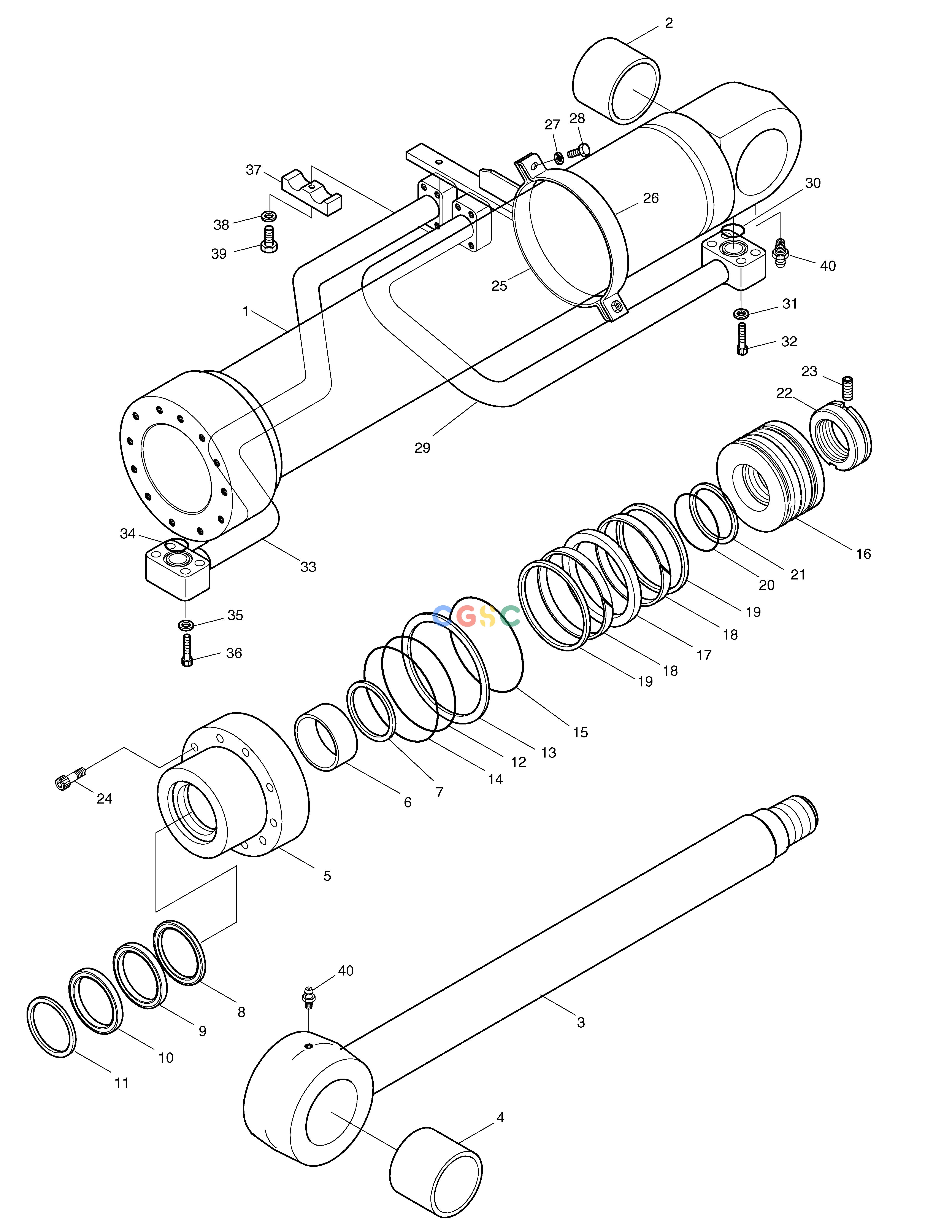 斗山零件查询BOOM CYLINDER-L.H SOLAR 340LC-7 Doosan parts catalog online