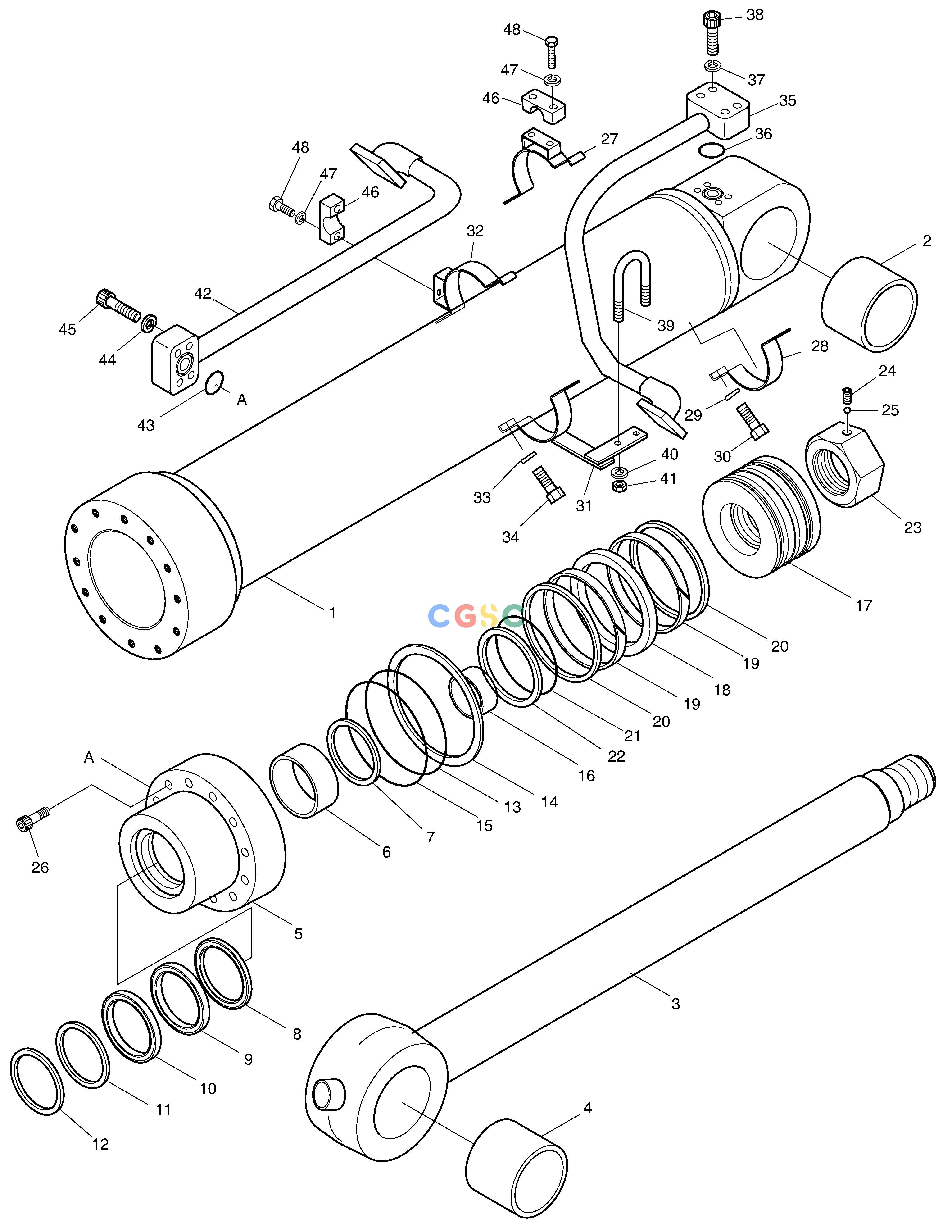斗山零件查询BUCKET CYLINDER-2.6m ARM SOLAR 340LC-7 Doosan parts catalog online