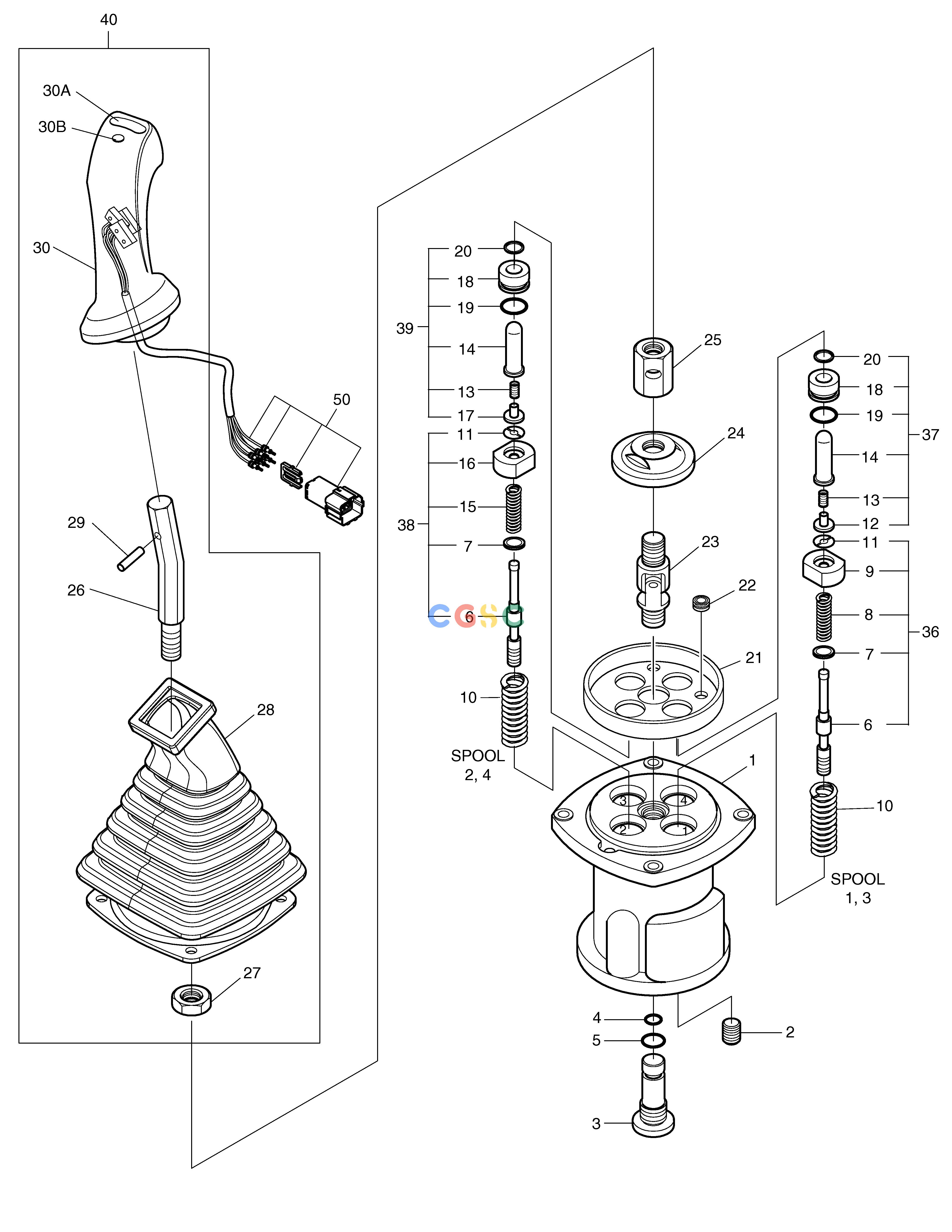 斗山零件查询REMOTE CONTROL VALVE-3 SWITCH SOLAR 340LC-7 Doosan parts catalog online