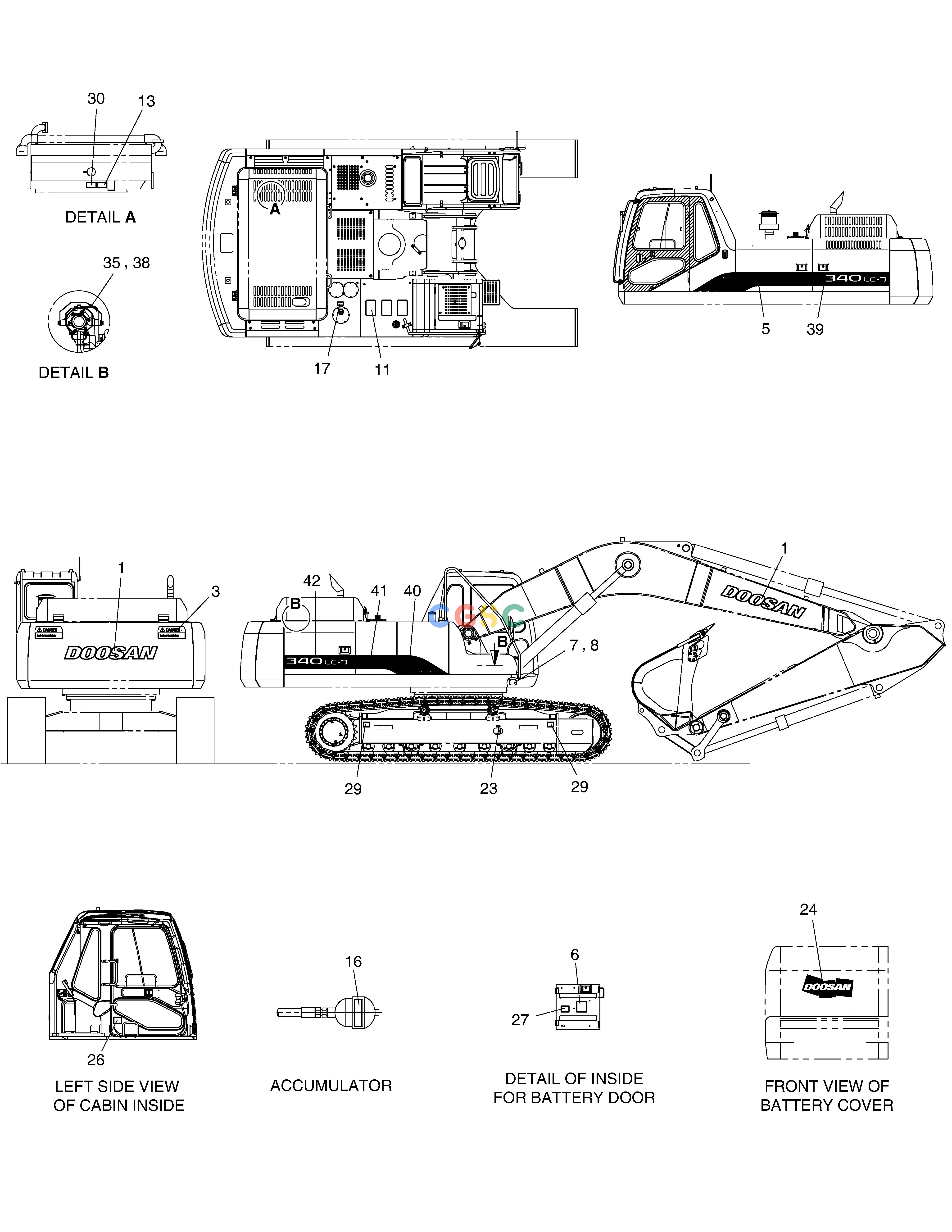 斗山零件查询DECAL SOLAR 340LC-7 Doosan parts catalog online