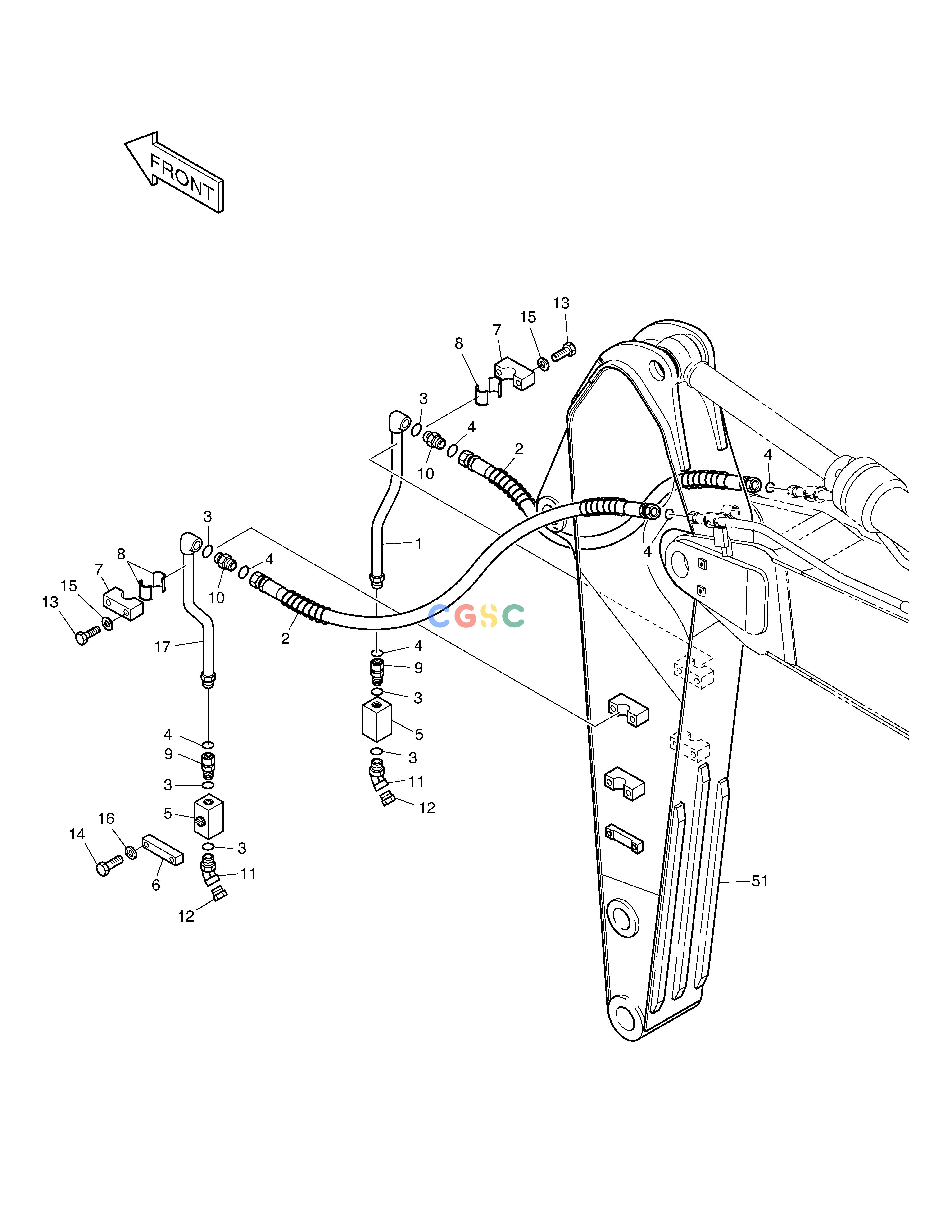 斗山零件查询ARM PIPING-ARM 2.6m(ONE & TWO WAY) SOLAR 340LC-7 Doosan parts catalog online