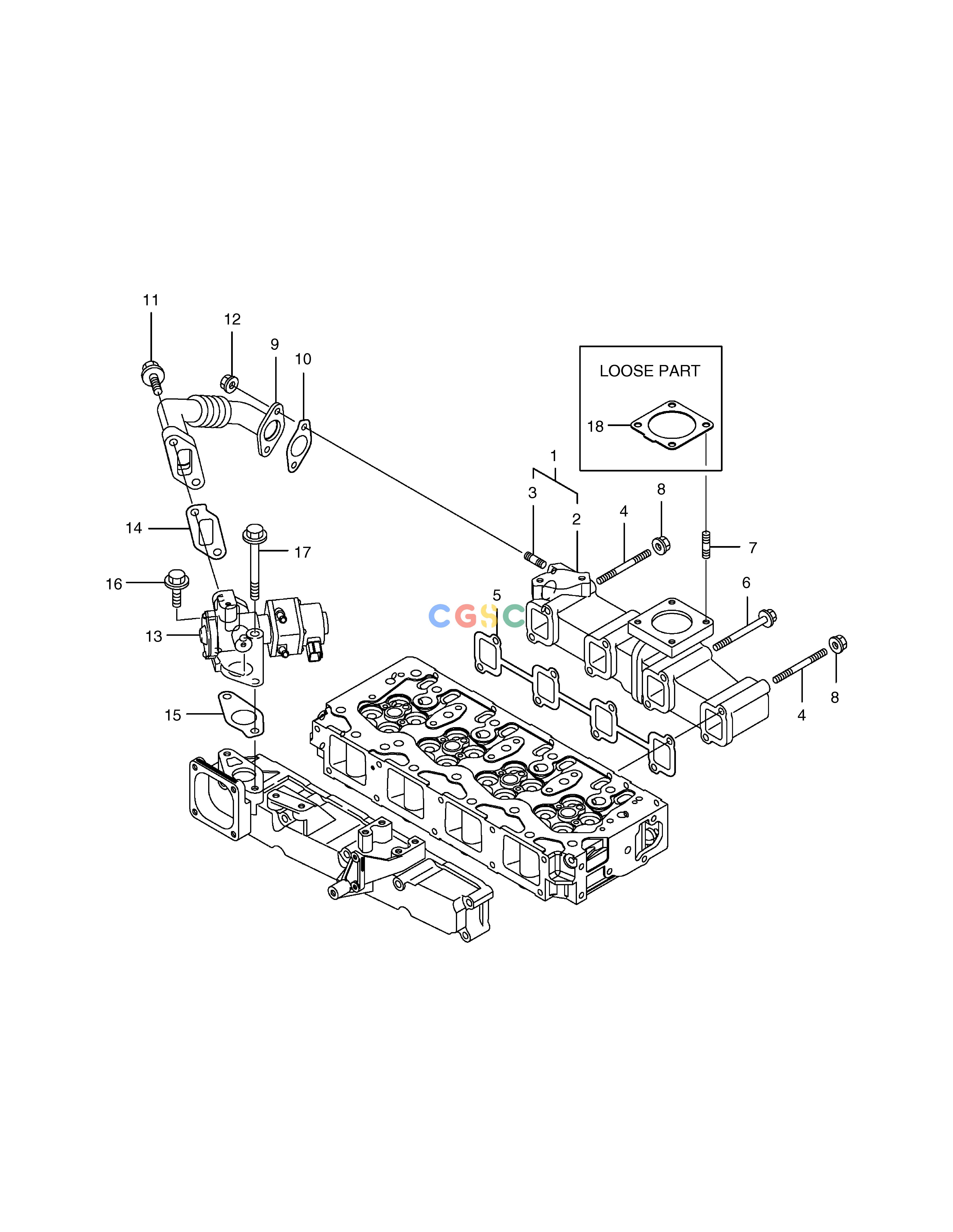 斗山零件查询EXHAUST MANIFOLD 450 PLUS_TIER-3 Doosan parts catalog online
