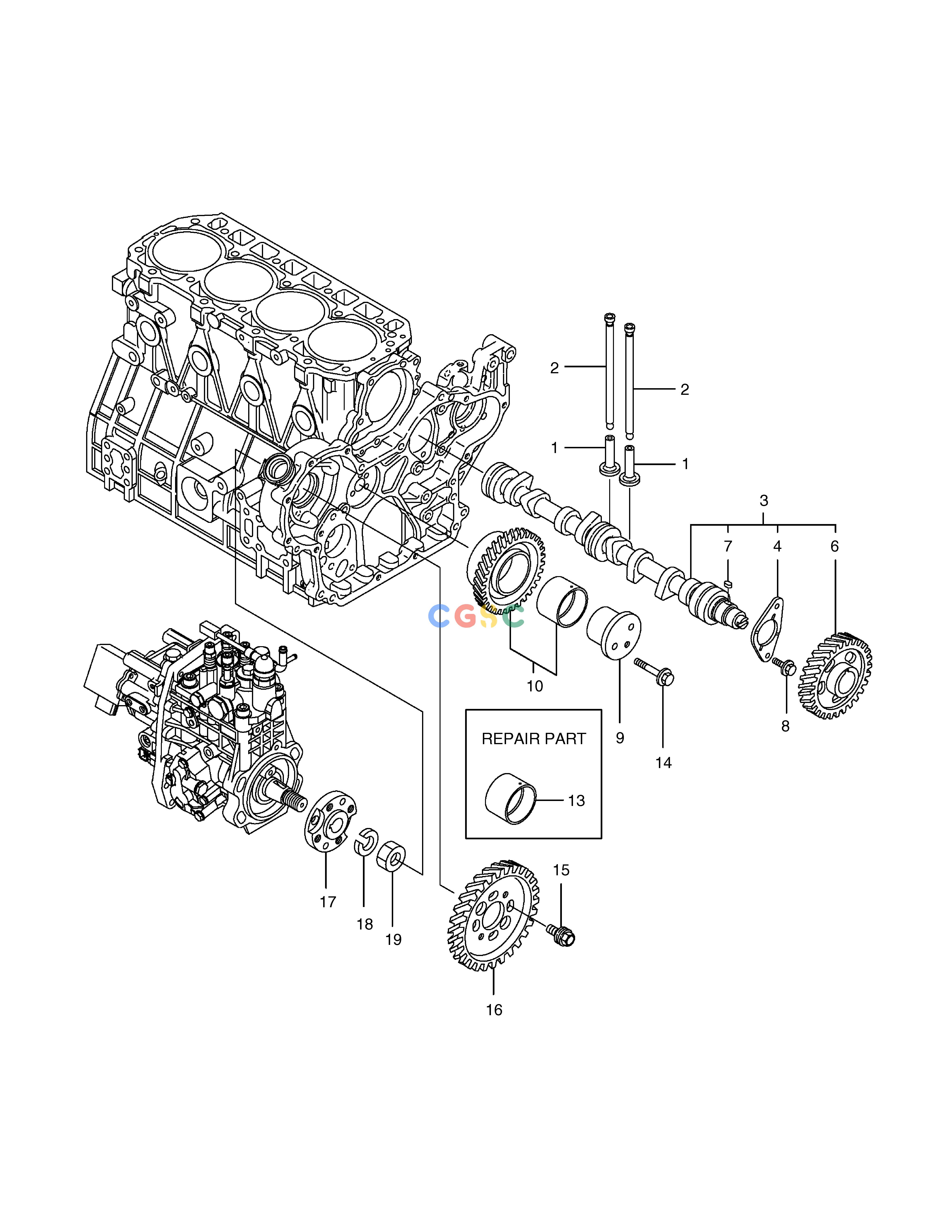 斗山零件查询CAM SHAFT & DRIVING GEAR 450 PLUS_TIER-3 Doosan parts catalog online