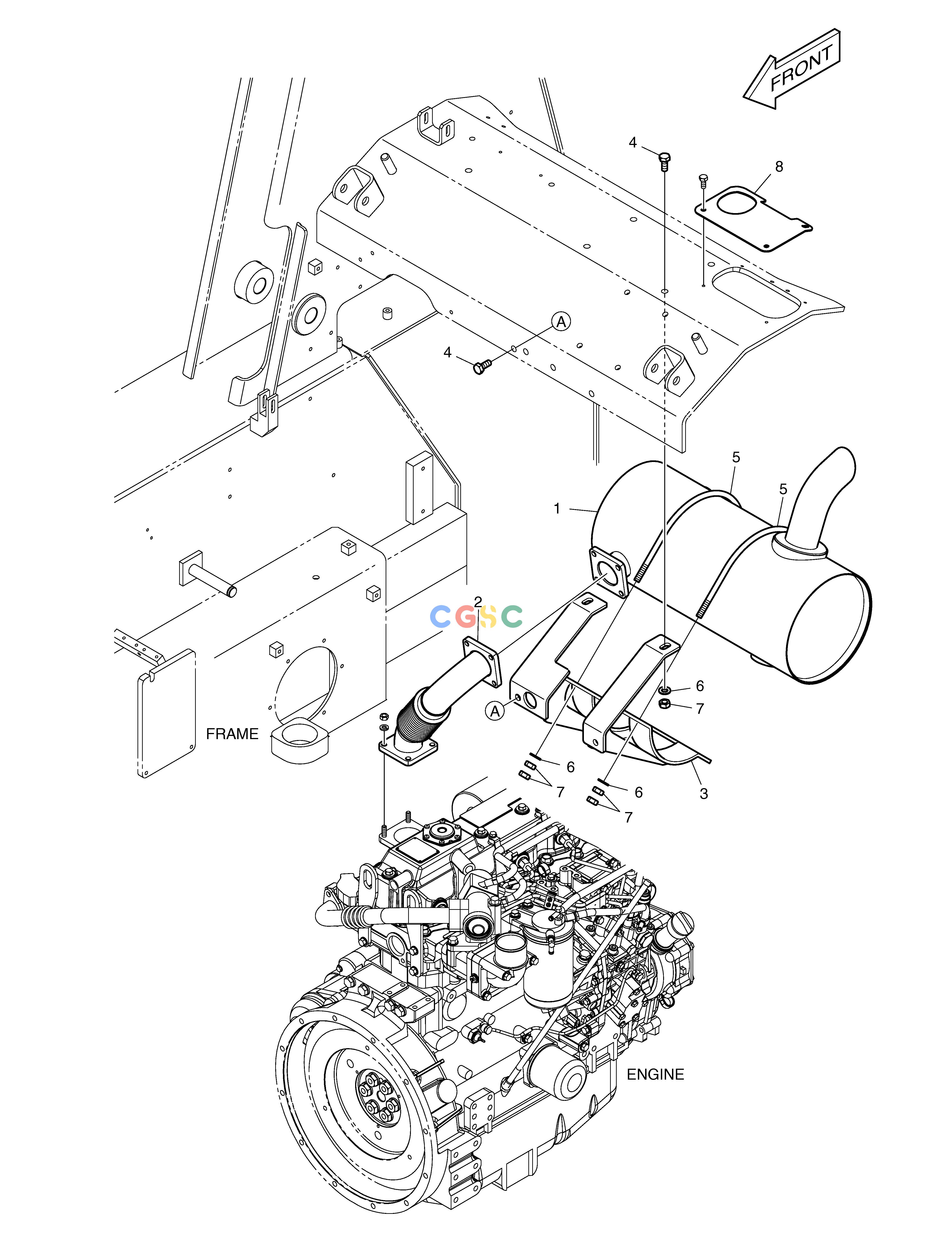 斗山零件查询MUFFLER - FOR EUROPE 450 PLUS_TIER-3 Doosan parts catalog online