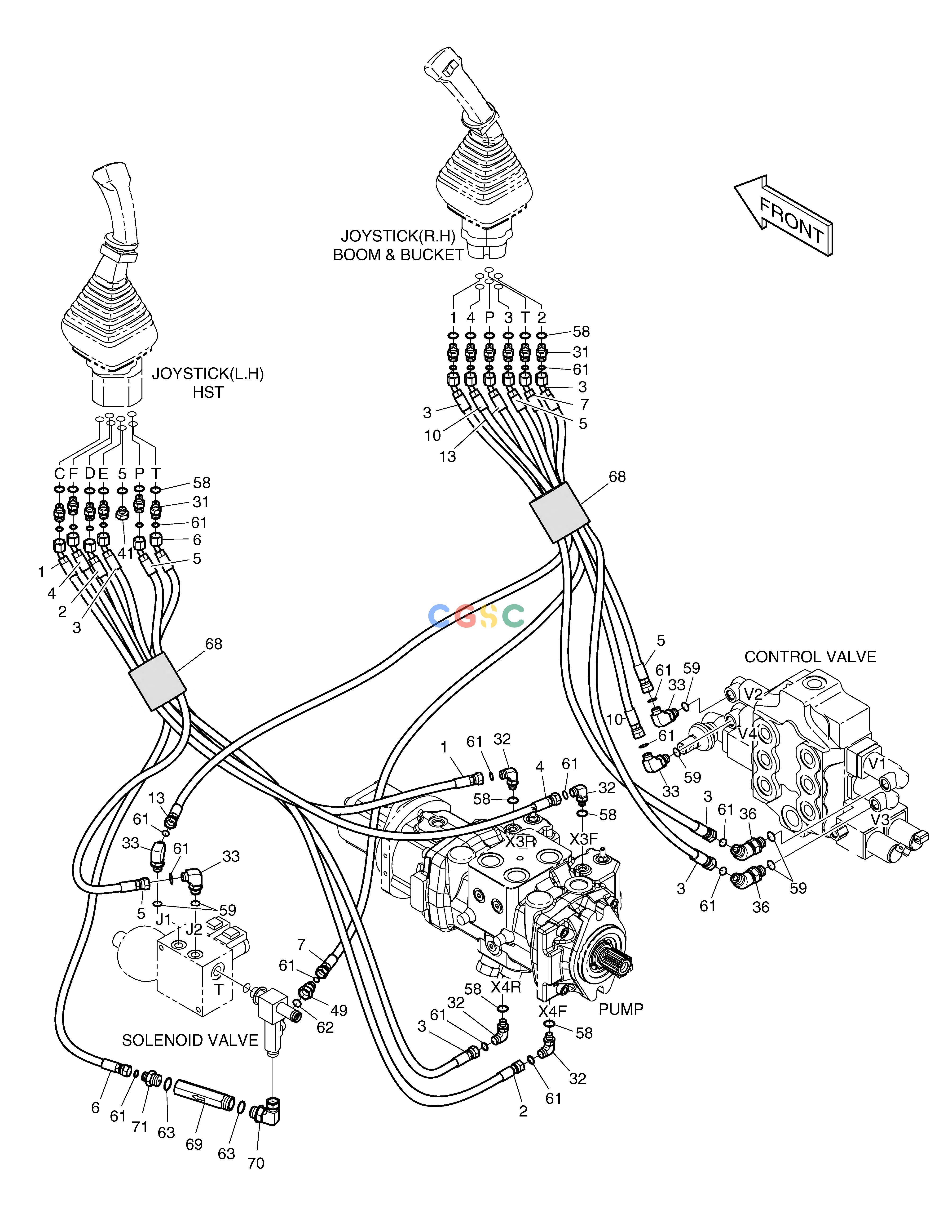 斗山零件查询PILOT PIPING(2)-JOYSTICK 450 PLUS_TIER-3 Doosan parts catalog online