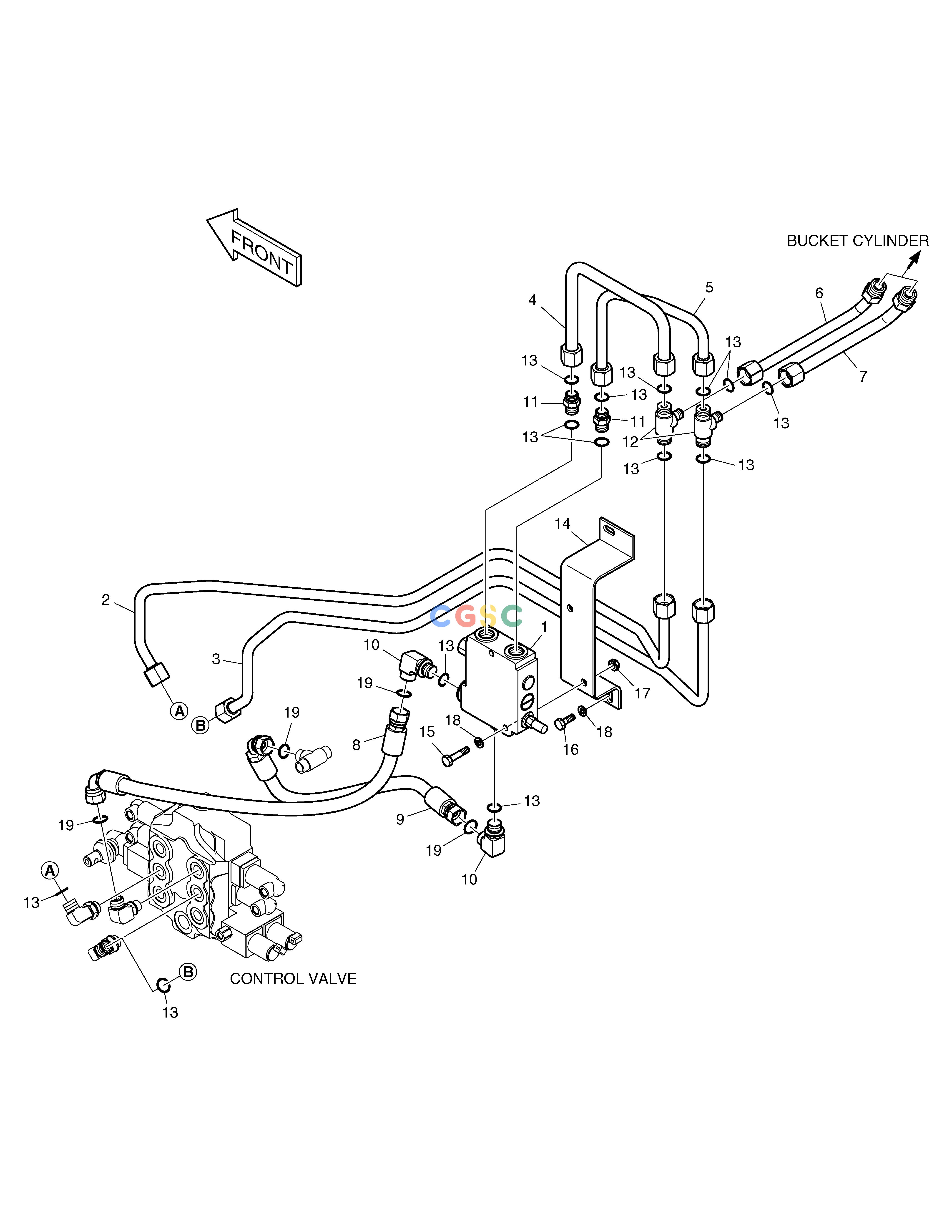 斗山零件查询SELF LEVEL PIPING-JOYSTICK 450 PLUS_TIER-3 Doosan parts catalog online