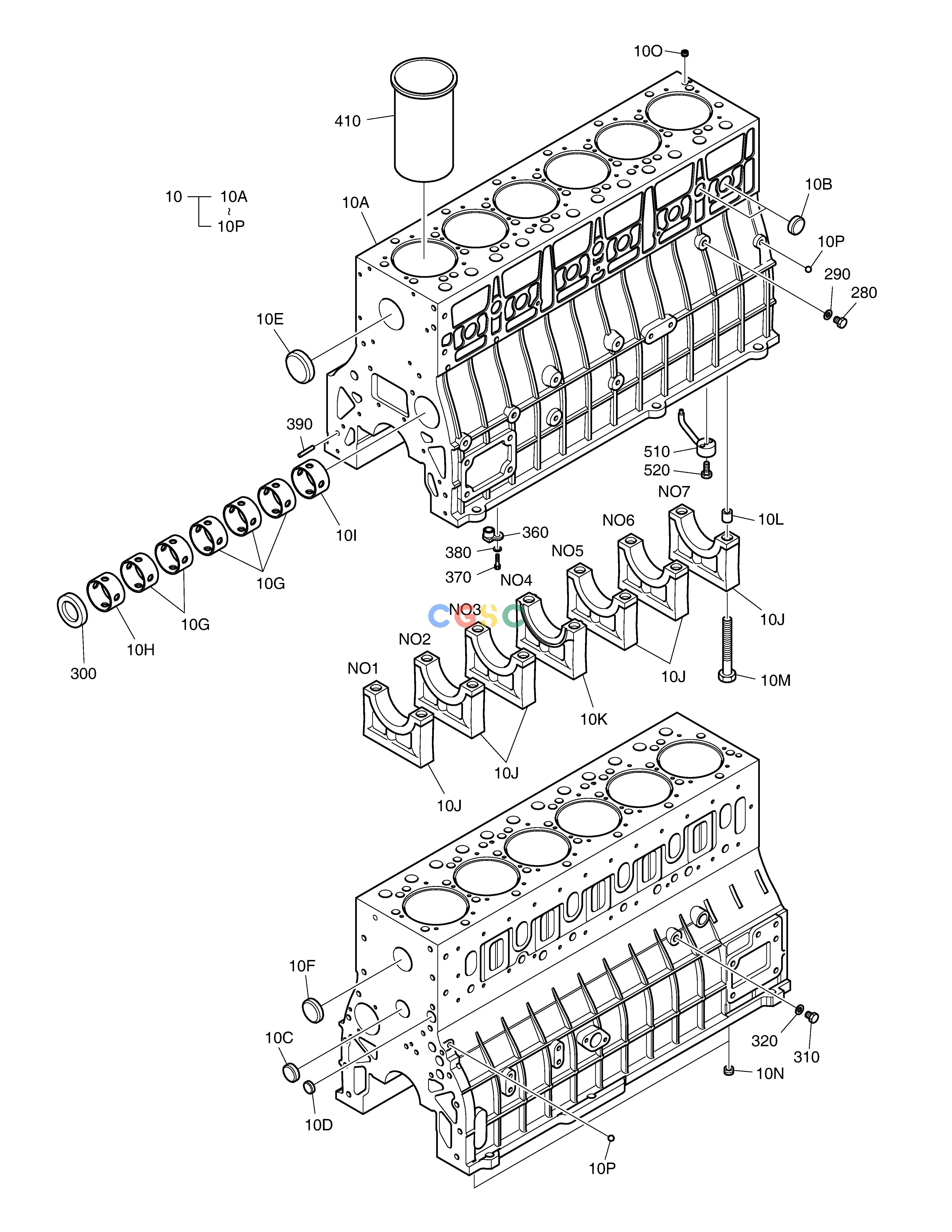斗山零件查询CYLINDER BLOCK DX350LC Doosan parts catalog online