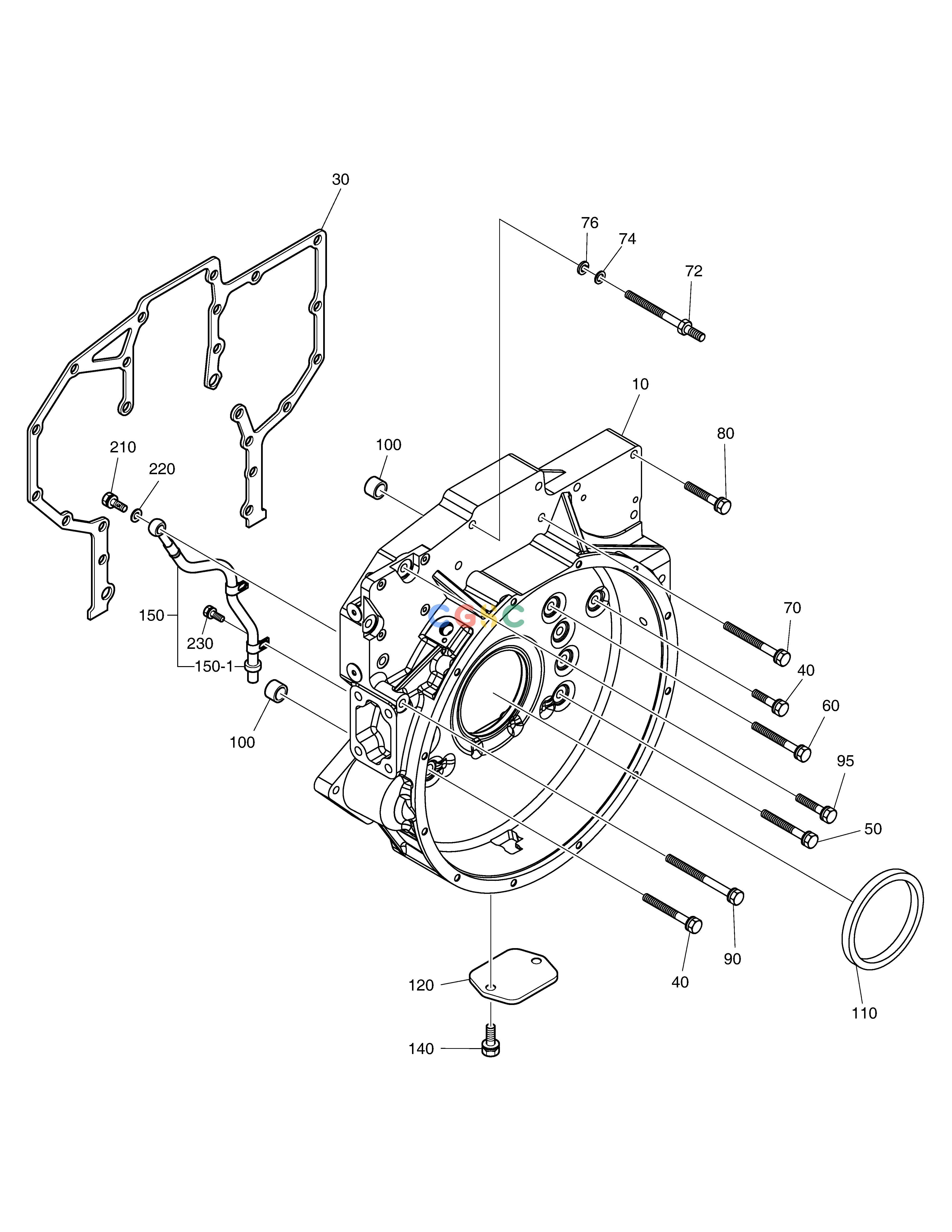 斗山零件查询FLYWHEEL HOUSING DX350LC Doosan parts catalog online