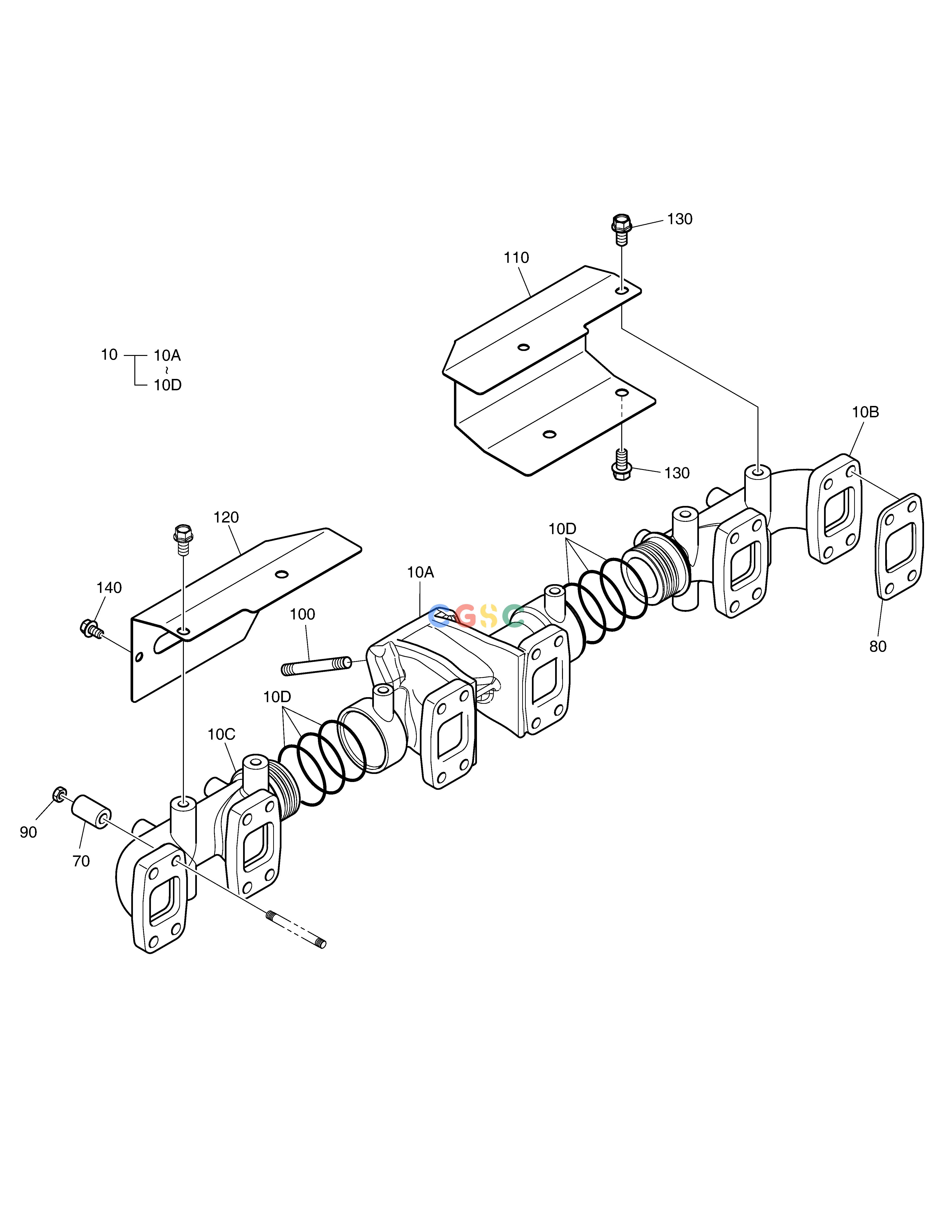 斗山零件查询EXHAUST MANIFOLD DX350LC Doosan parts catalog online
