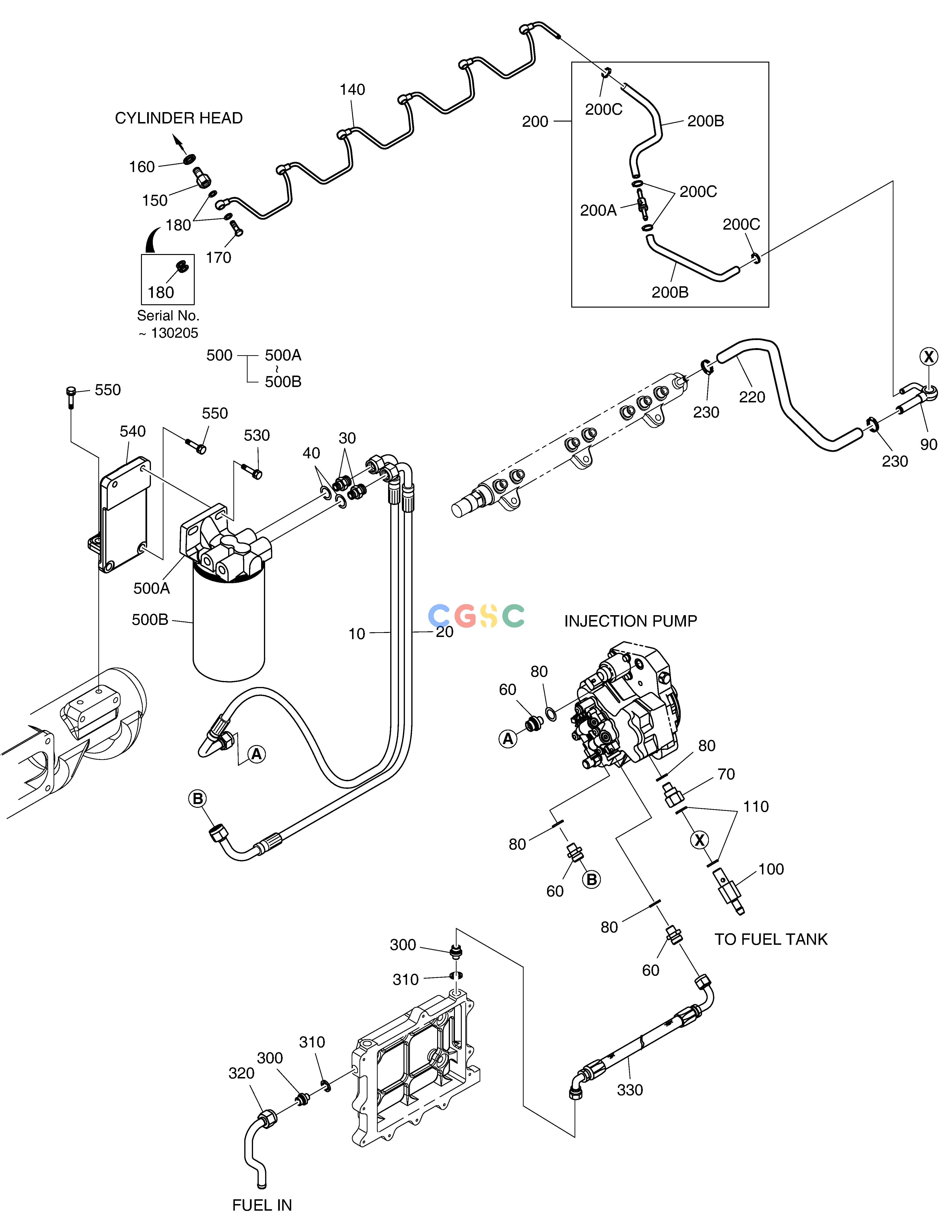 斗山零件查询FUEL SYSTEM DX350LC Doosan parts catalog online