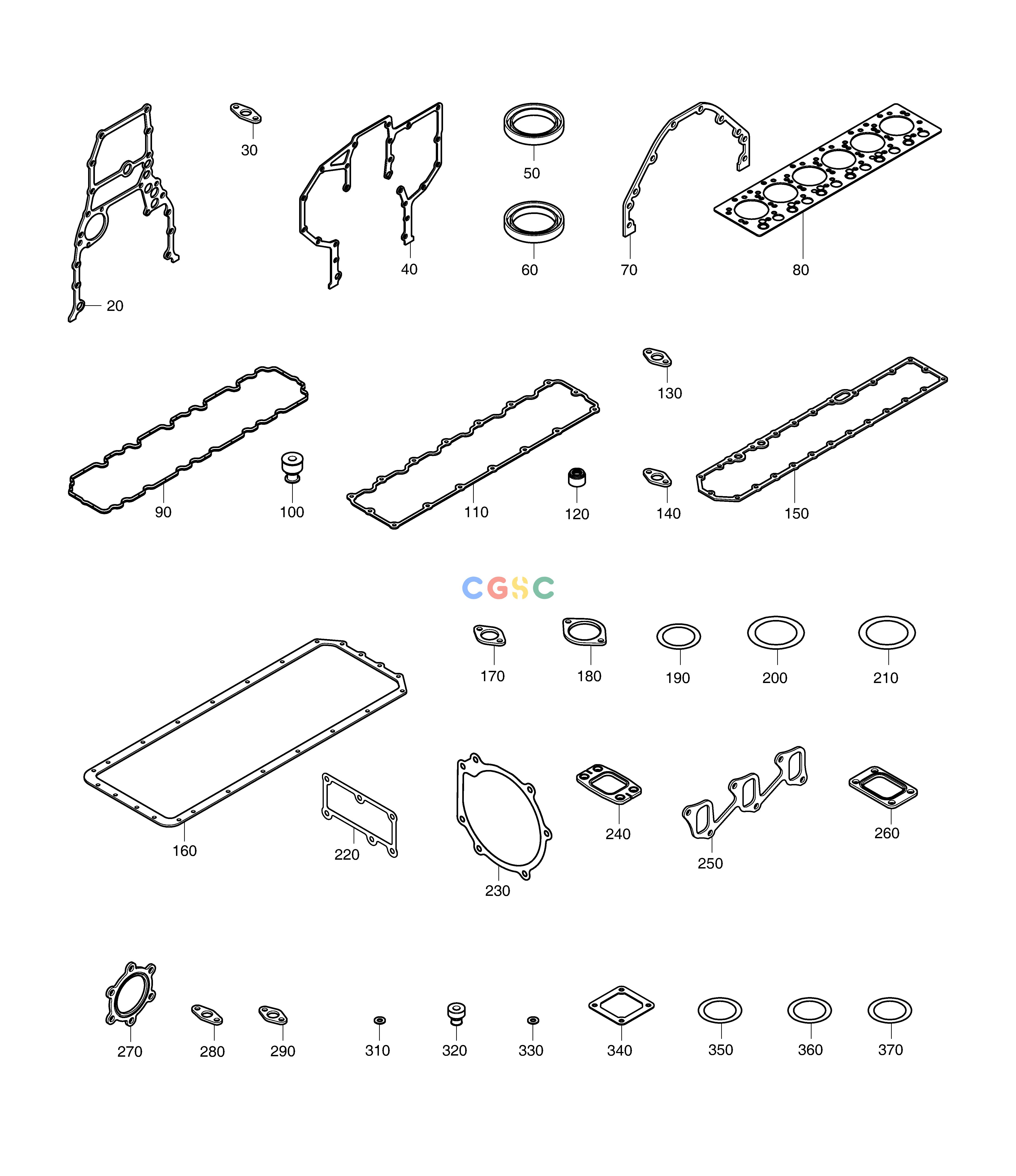 斗山零件查询OVER HAUL GASKET KIT - ALL DX350LC Doosan parts catalog online