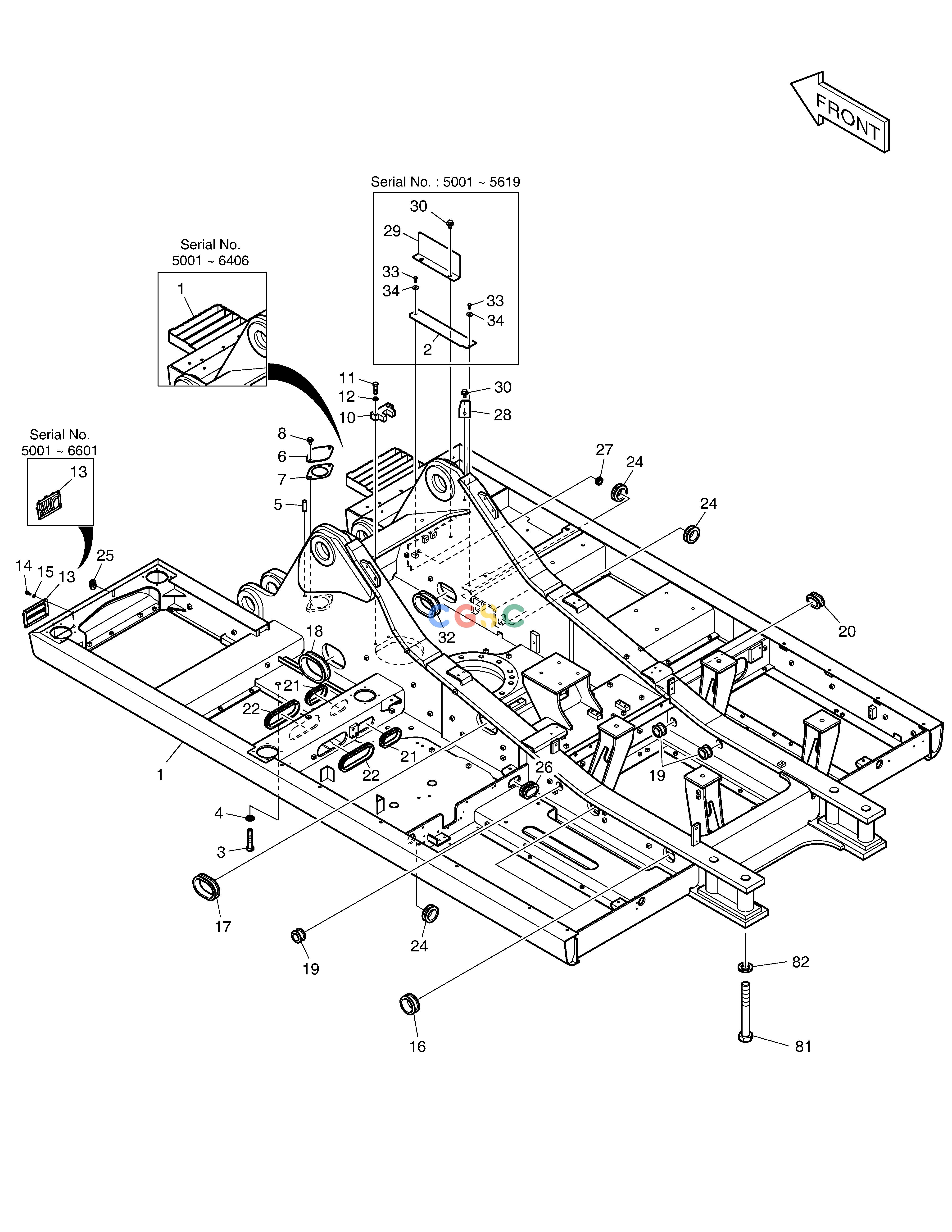 斗山零件查询MAIN FRAME DX350LC Doosan parts catalog online