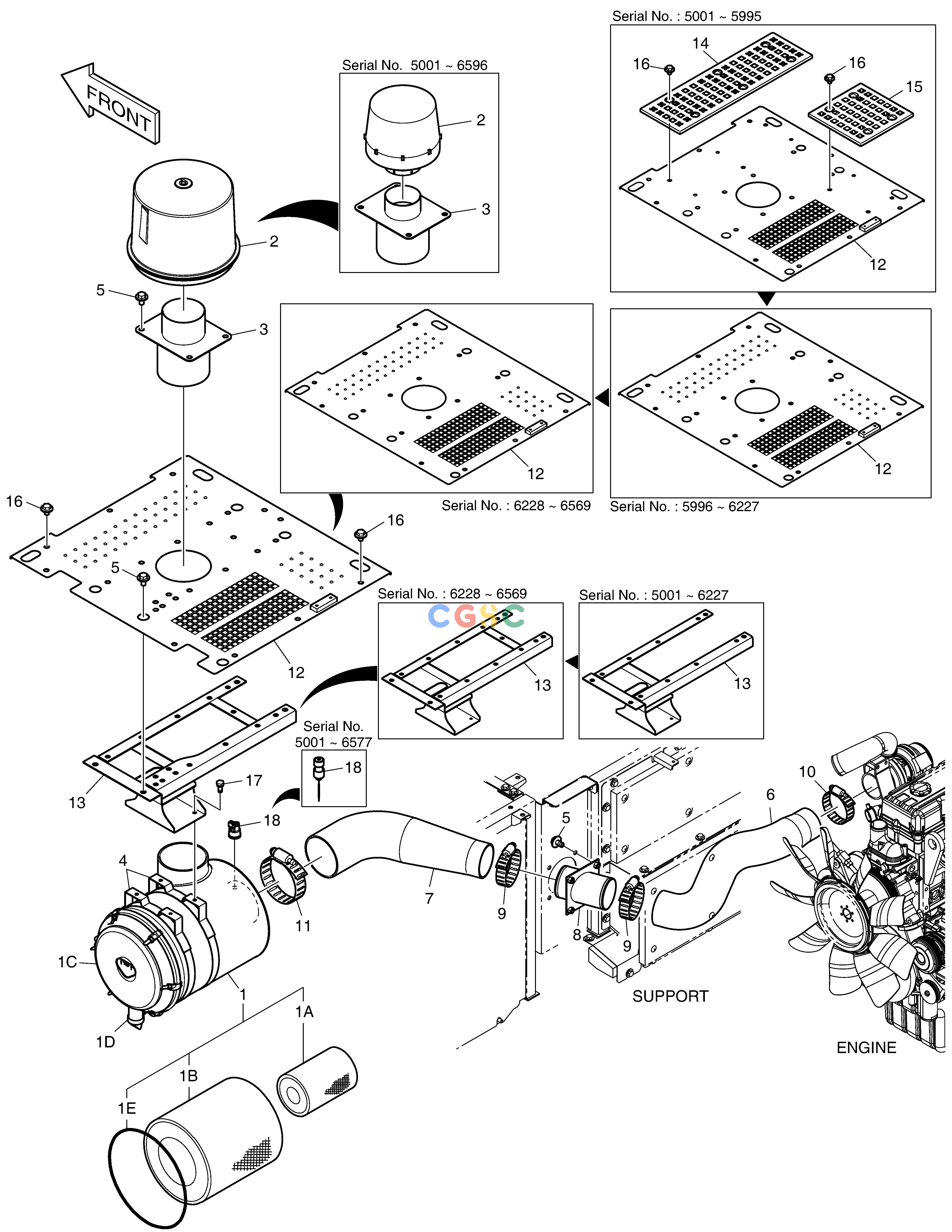 斗山零件查询AIR CLEANER DX350LC Doosan parts catalog online