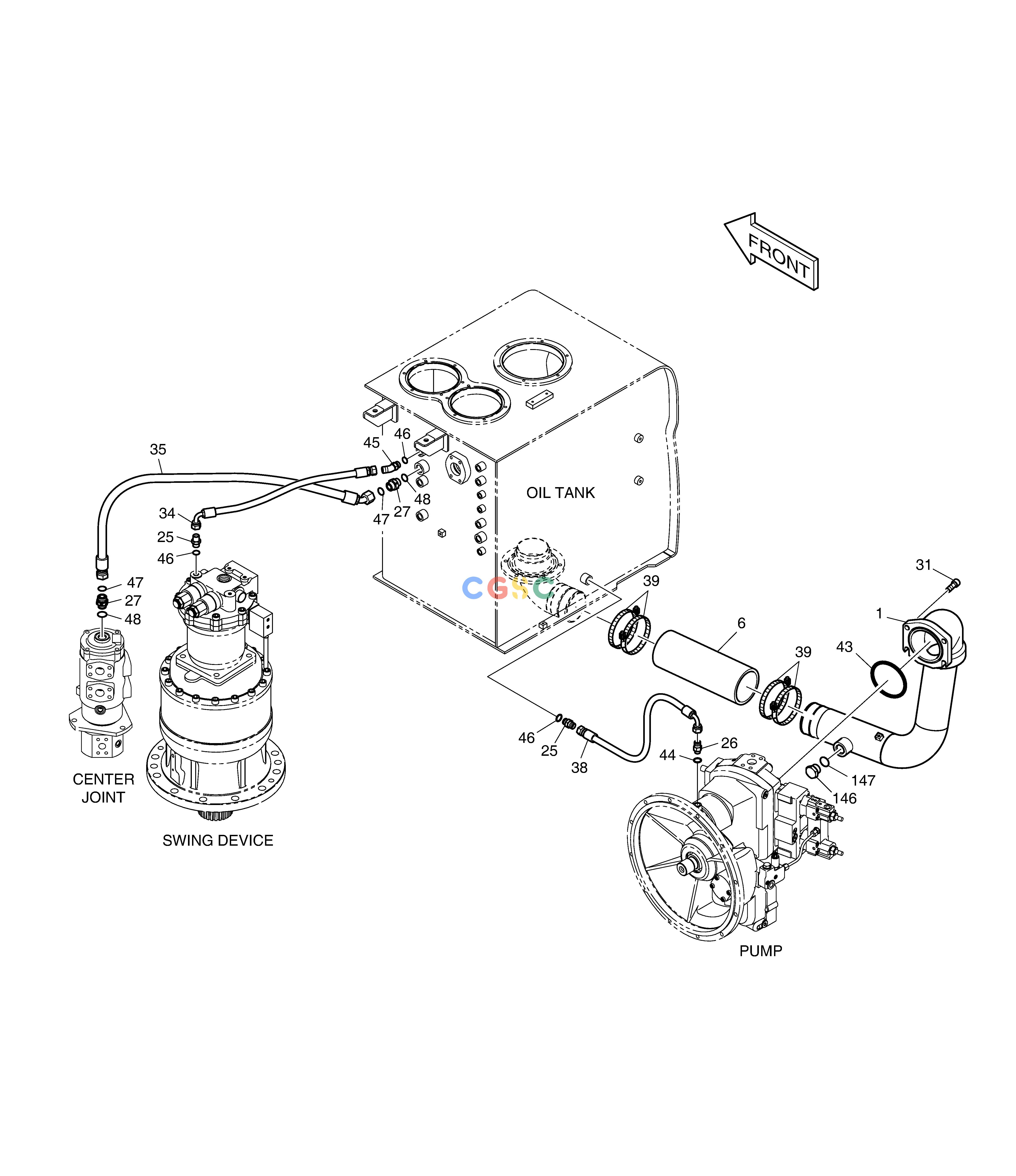 斗山零件查询OIL COOLER PIPING(1) DX350LC Doosan parts catalog online