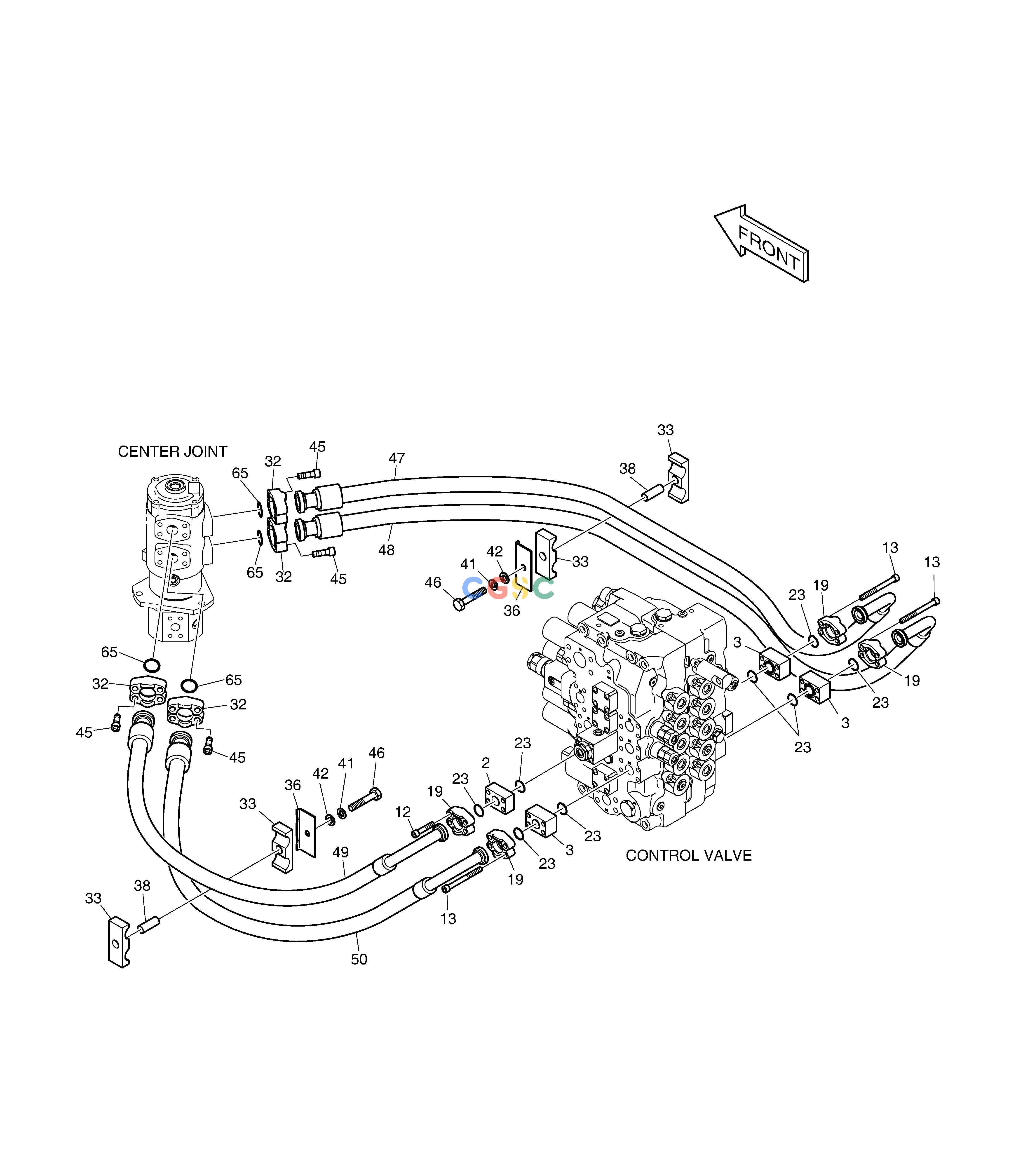 斗山零件查询MAIN PIPING(5) - TRAVEL DX350LC Doosan parts catalog online