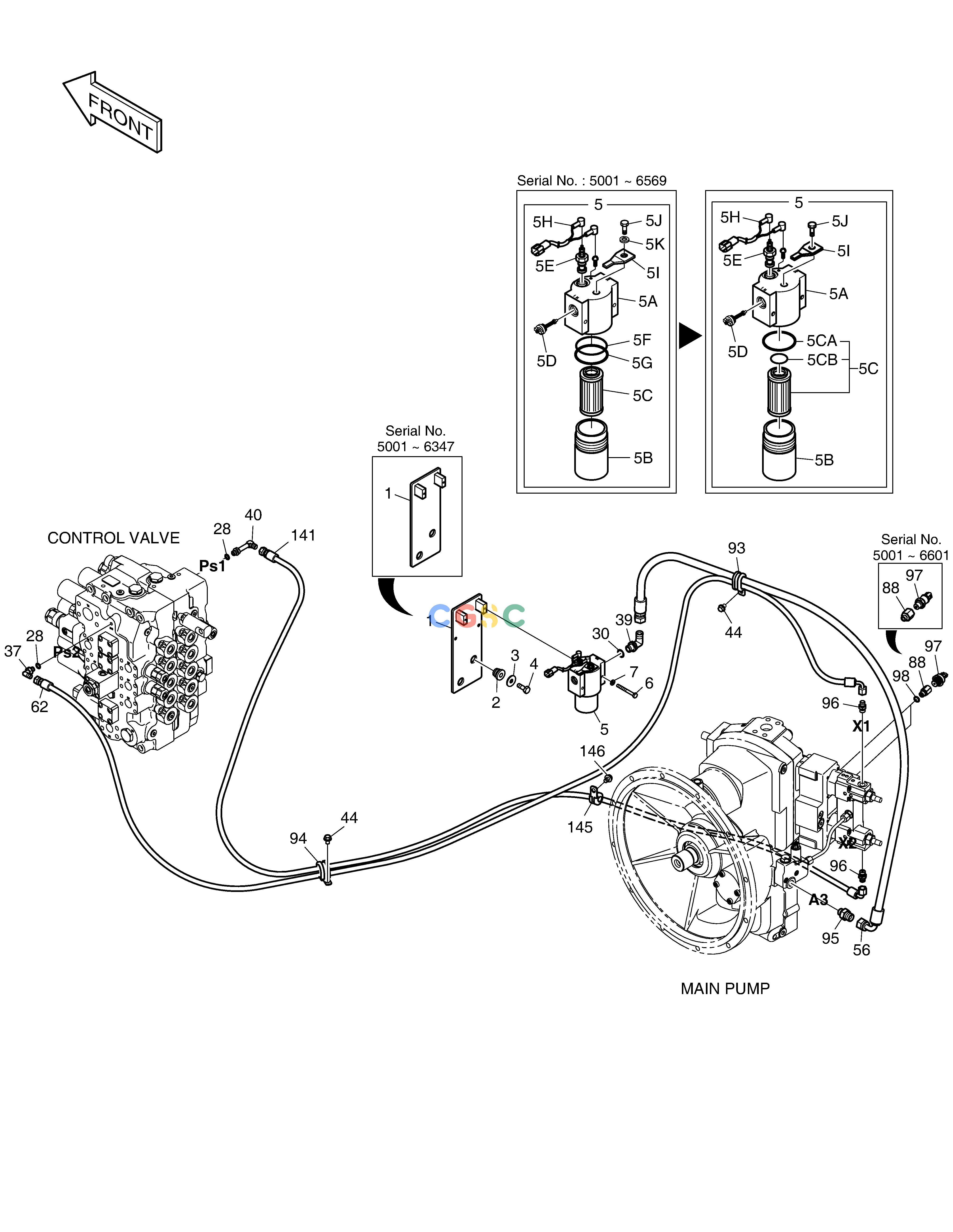 斗山零件查询PILOT PIPING(1) DX350LC Doosan parts catalog online