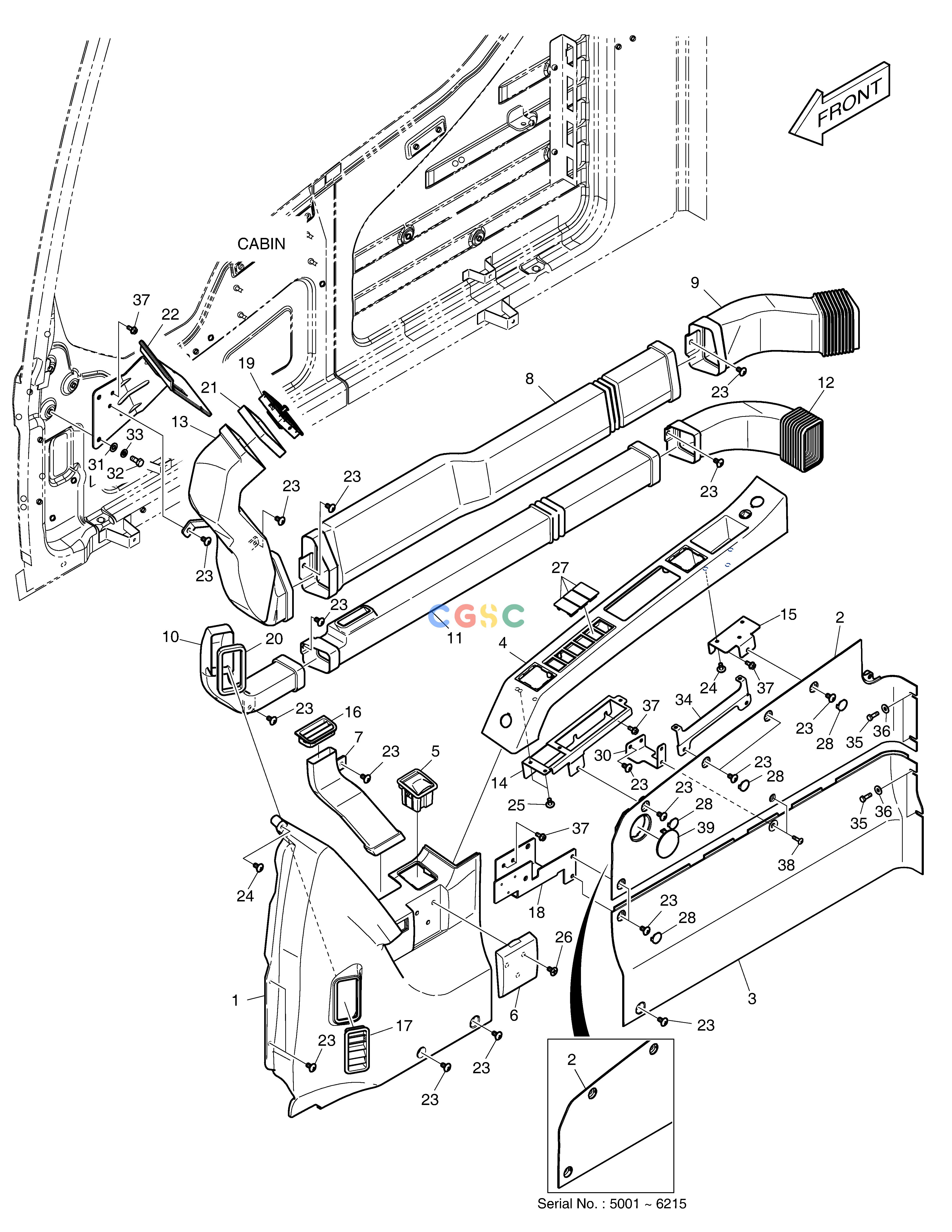 斗山零件查询DUCT COVER DX350LC Doosan parts catalog online