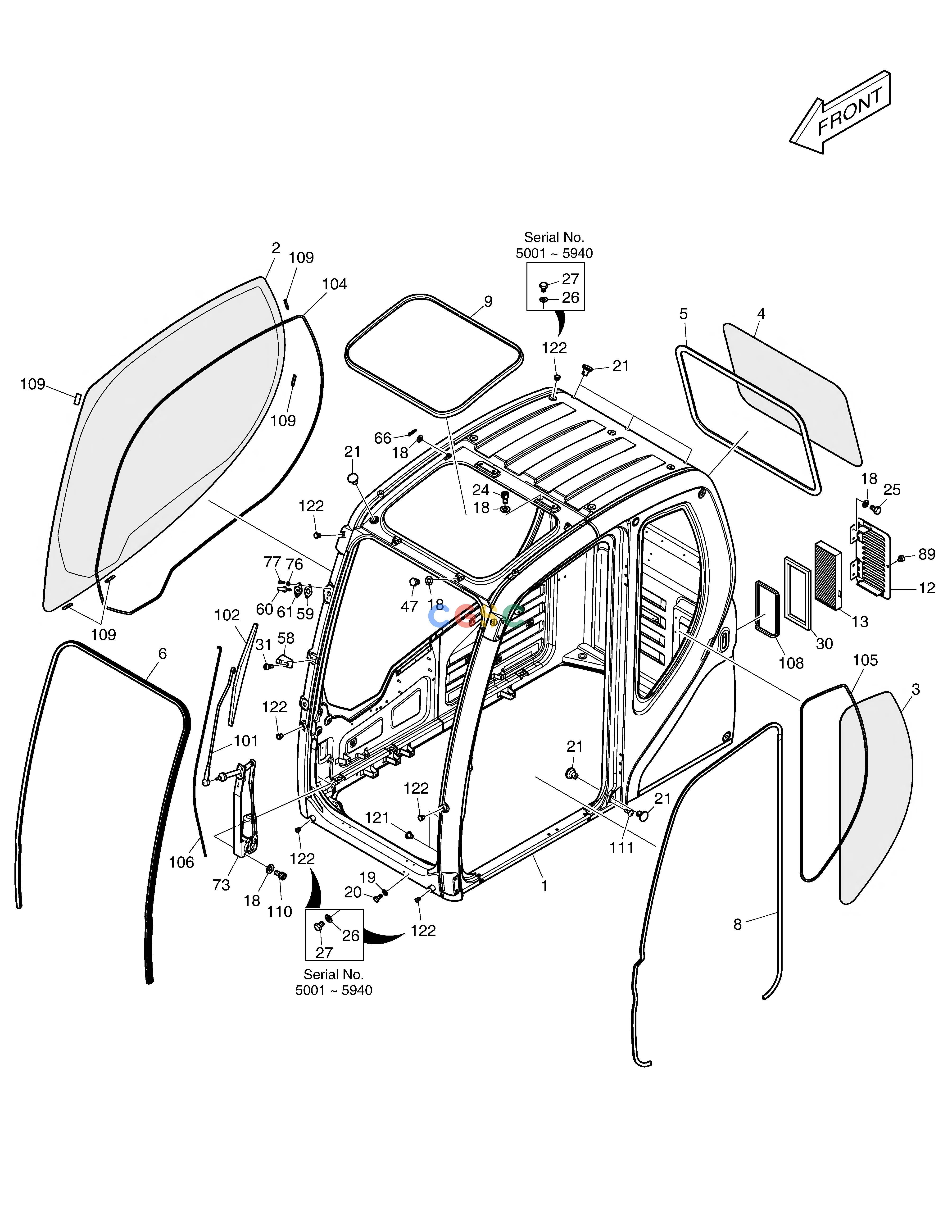 斗山零件查询CABIN(1) DX350LC Doosan parts catalog online