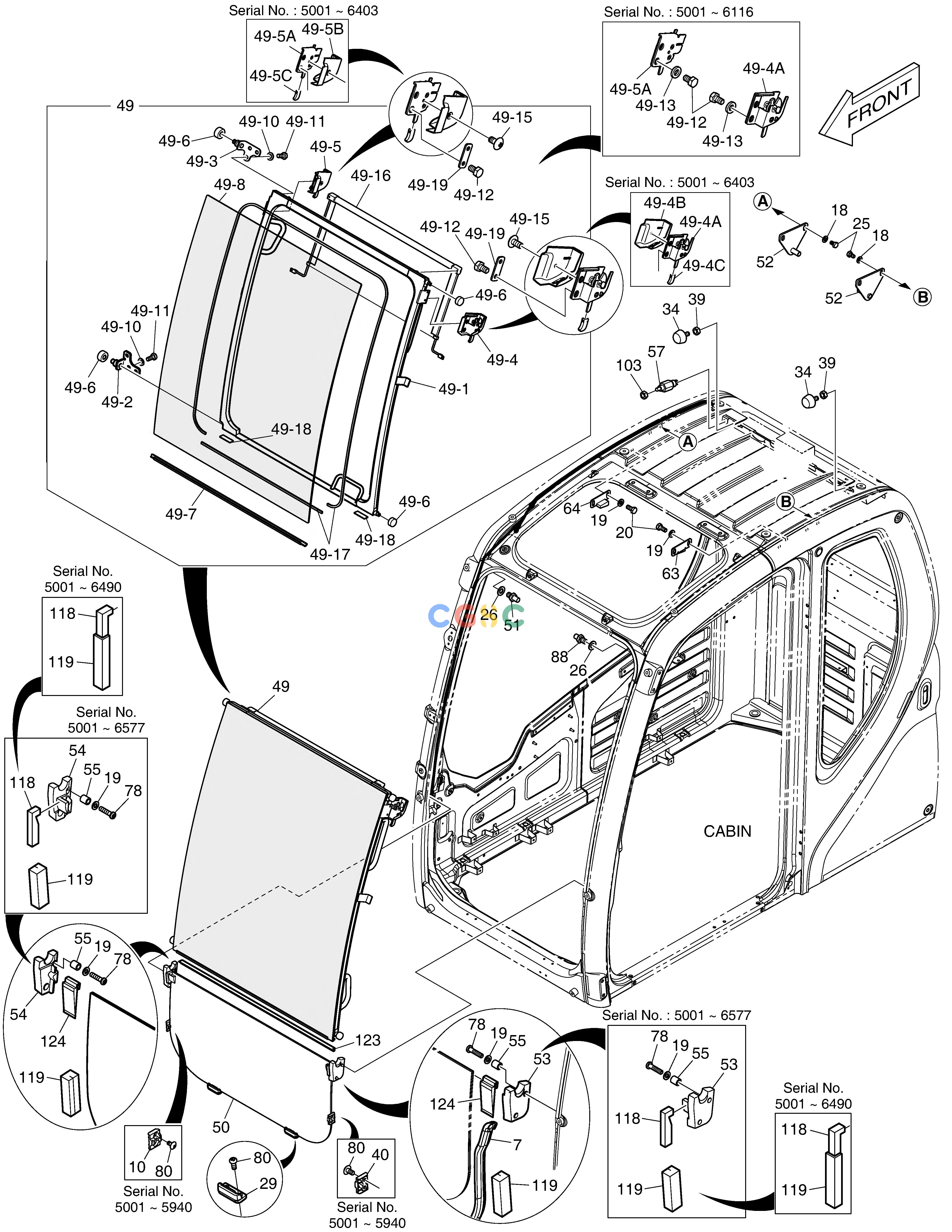 斗山零件查询CABIN(2) DX350LC Doosan parts catalog online