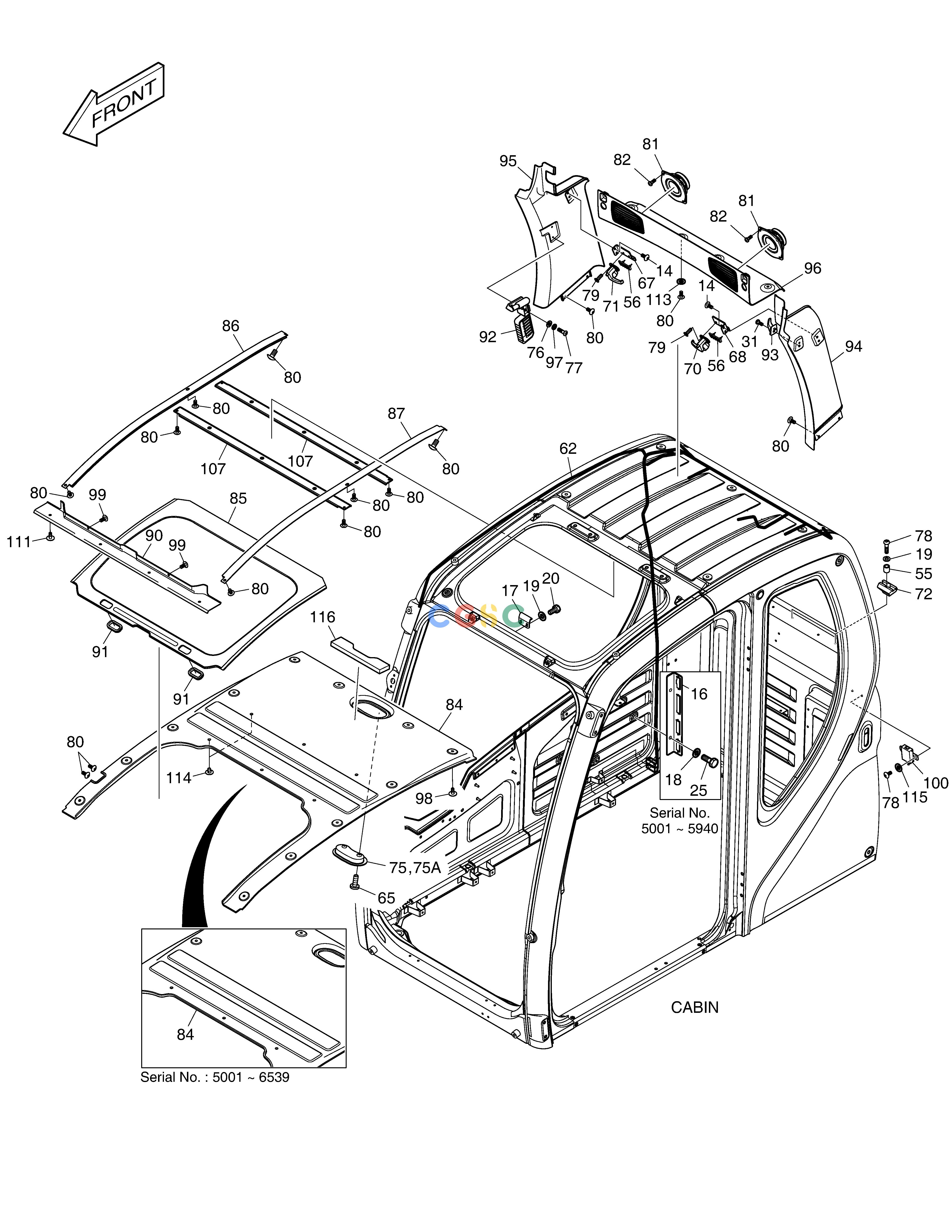斗山零件查询CABIN(3) DX350LC Doosan parts catalog online