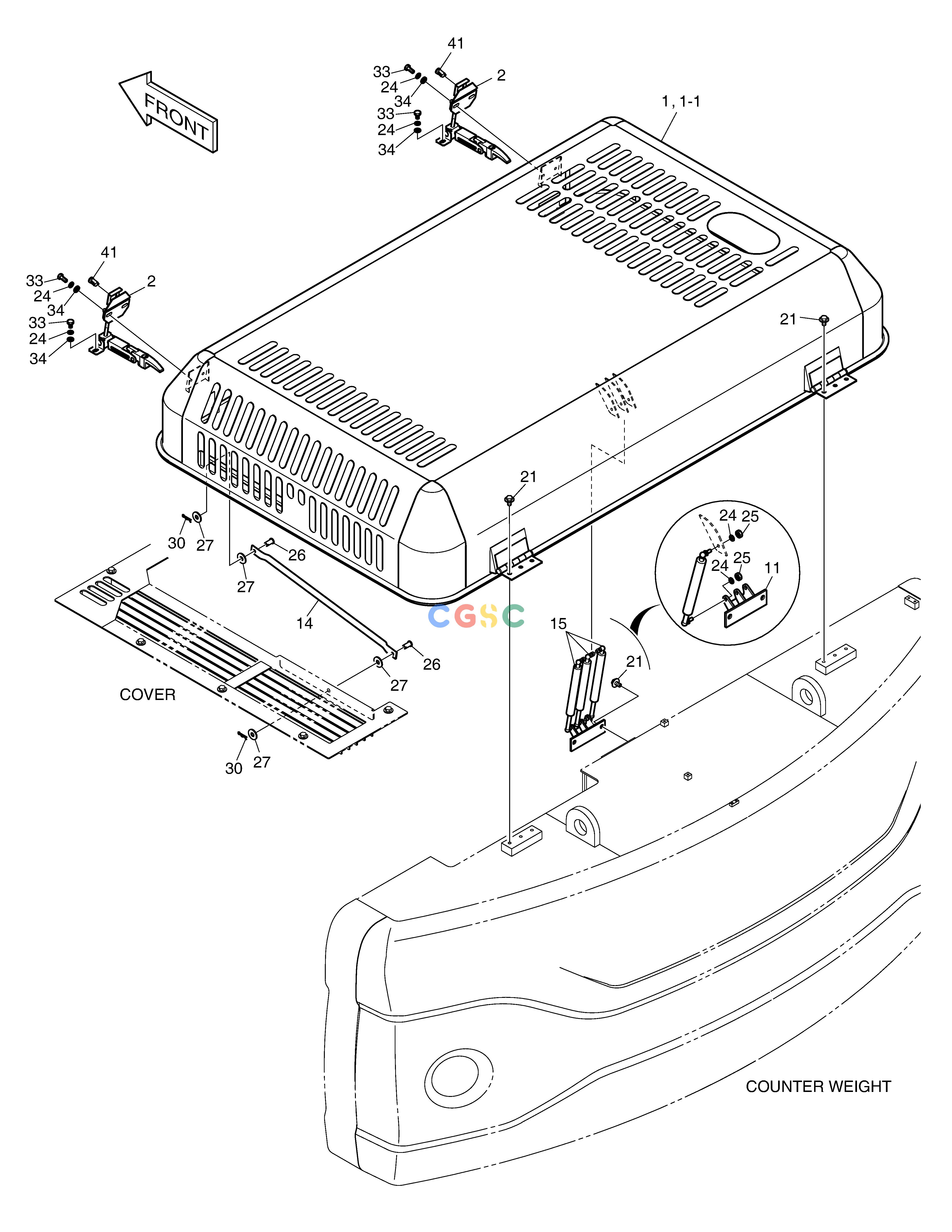 斗山零件查询ENGINE COVER DX350LC Doosan parts catalog online