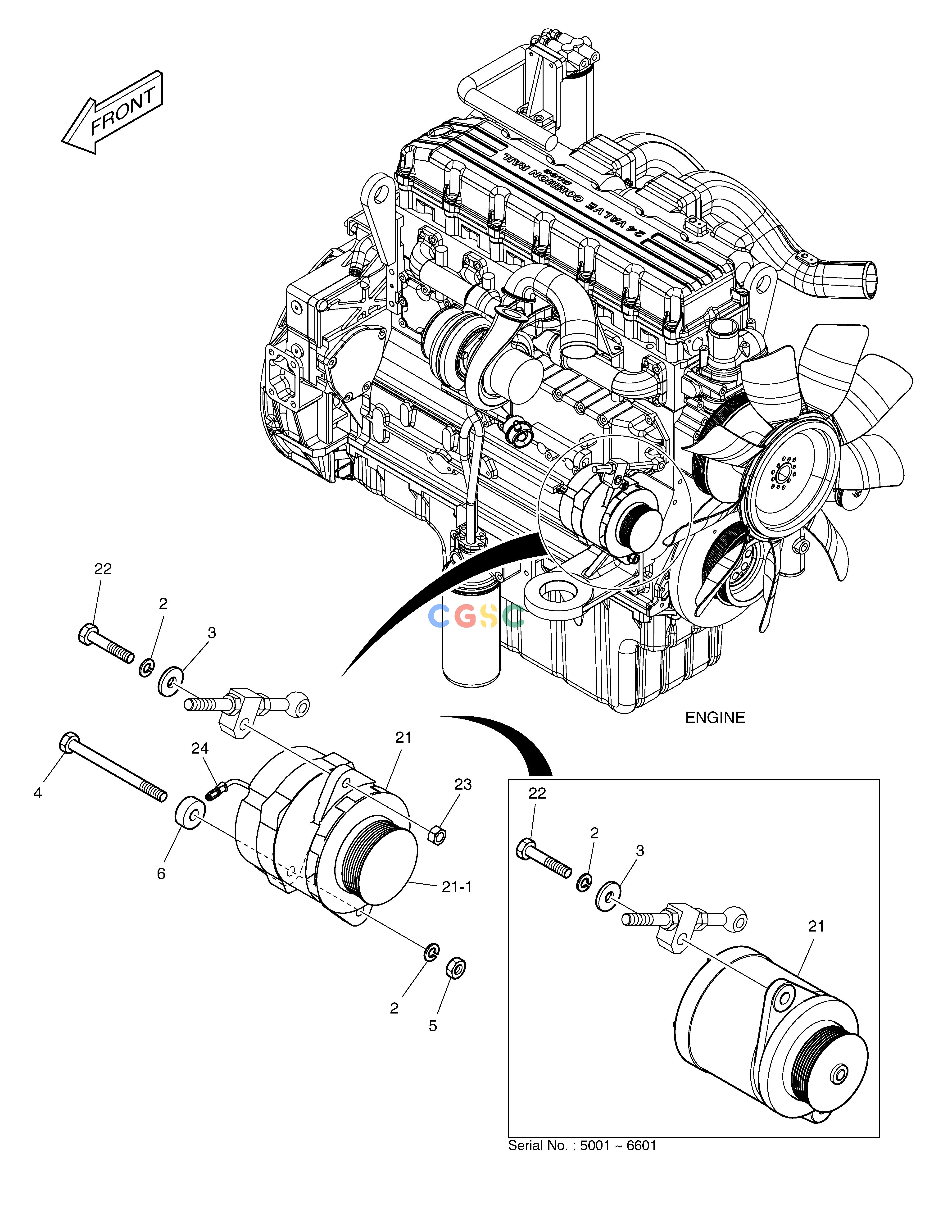 斗山零件查询ALTERNATOR MOUNTING DX350LC Doosan parts catalog online