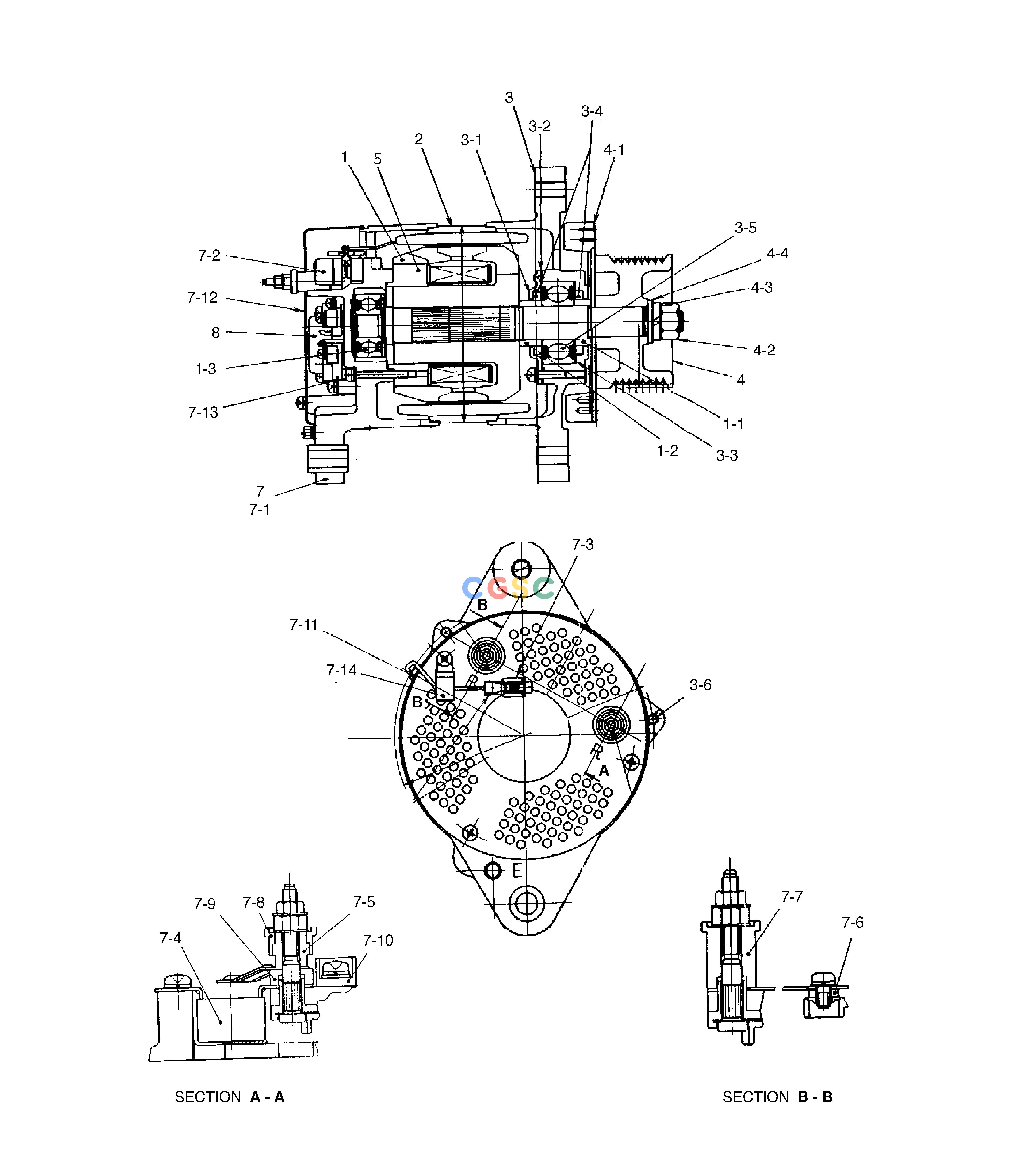 斗山零件查询ALTERNATOR DX350LC Doosan parts catalog online