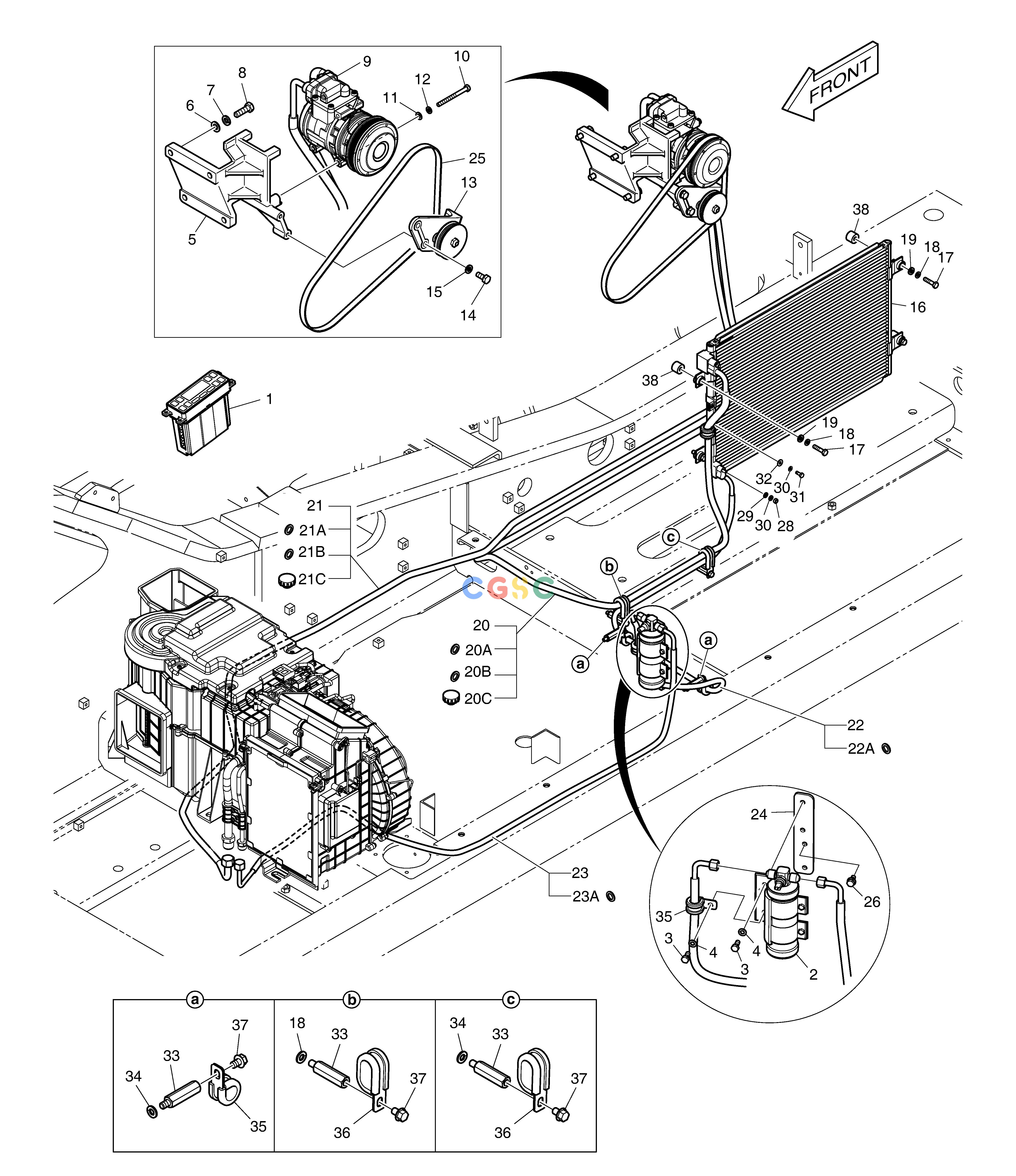 斗山零件查询AIRCONDITIONER(2) DX350LC Doosan parts catalog online